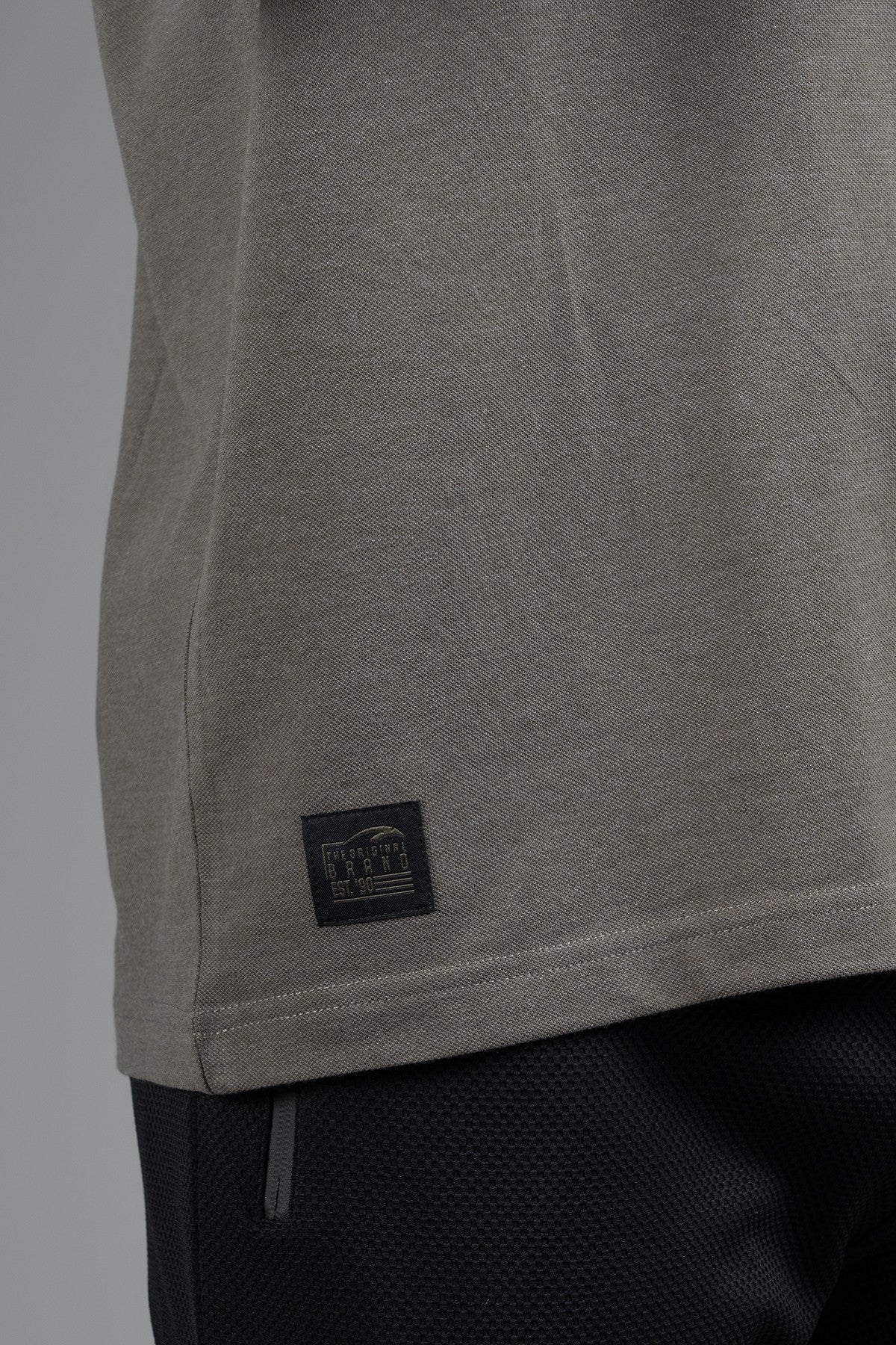 Oversize Erkek Bisiklet Yaka Haki T-shirt