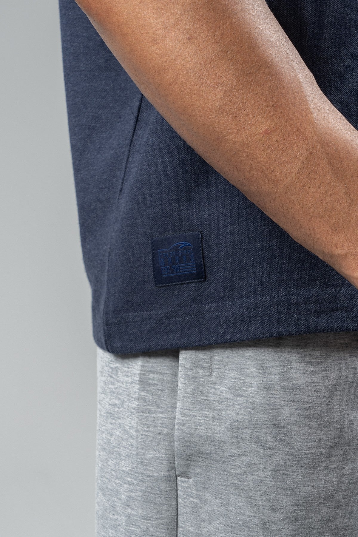 Oversize Erkek Bisiklet Yaka Lacivert T-shirt