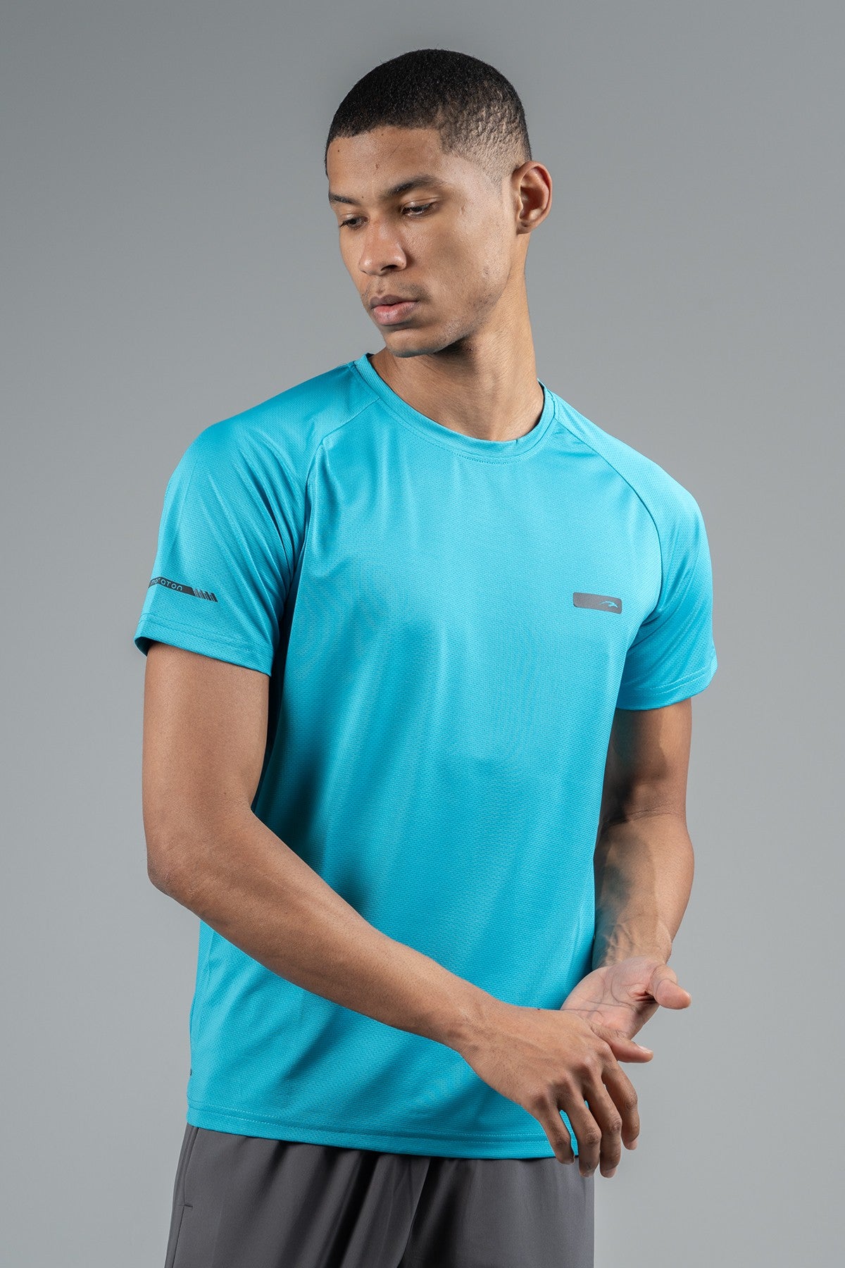 Regular Erkek Bisiklet Yaka Mavi T-shirt