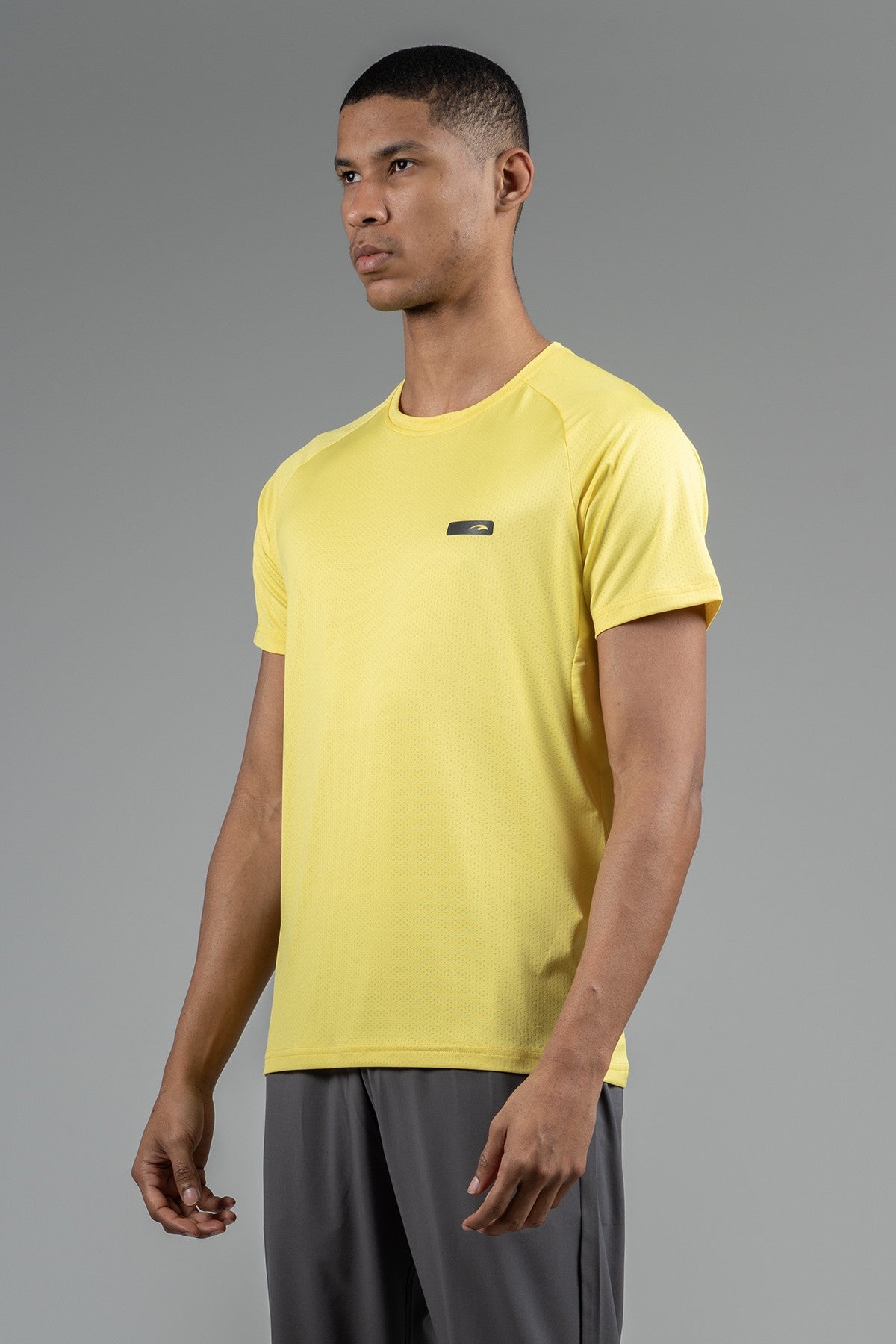 Regular Erkek Bisiklet Yaka Sarı T-shirt