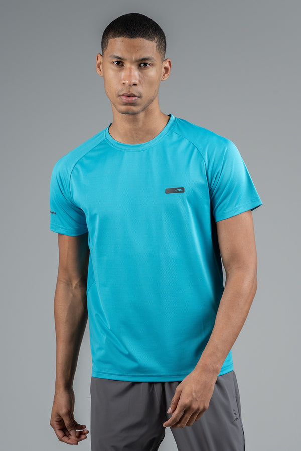 Regular Erkek Bisiklet Yaka Mavi T-shirt