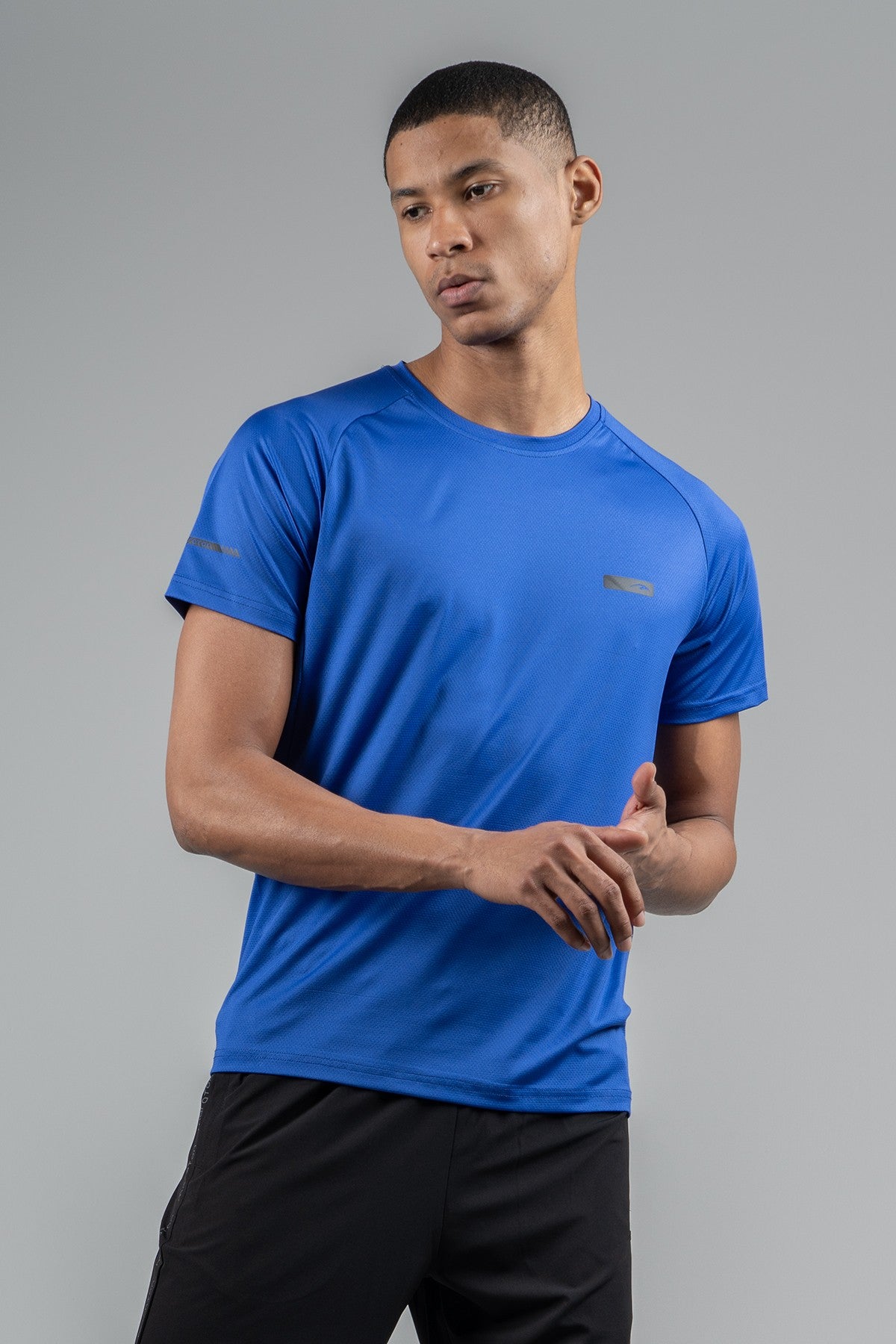 Regular Erkek Bisiklet Yaka Saks Mavi T-shirt