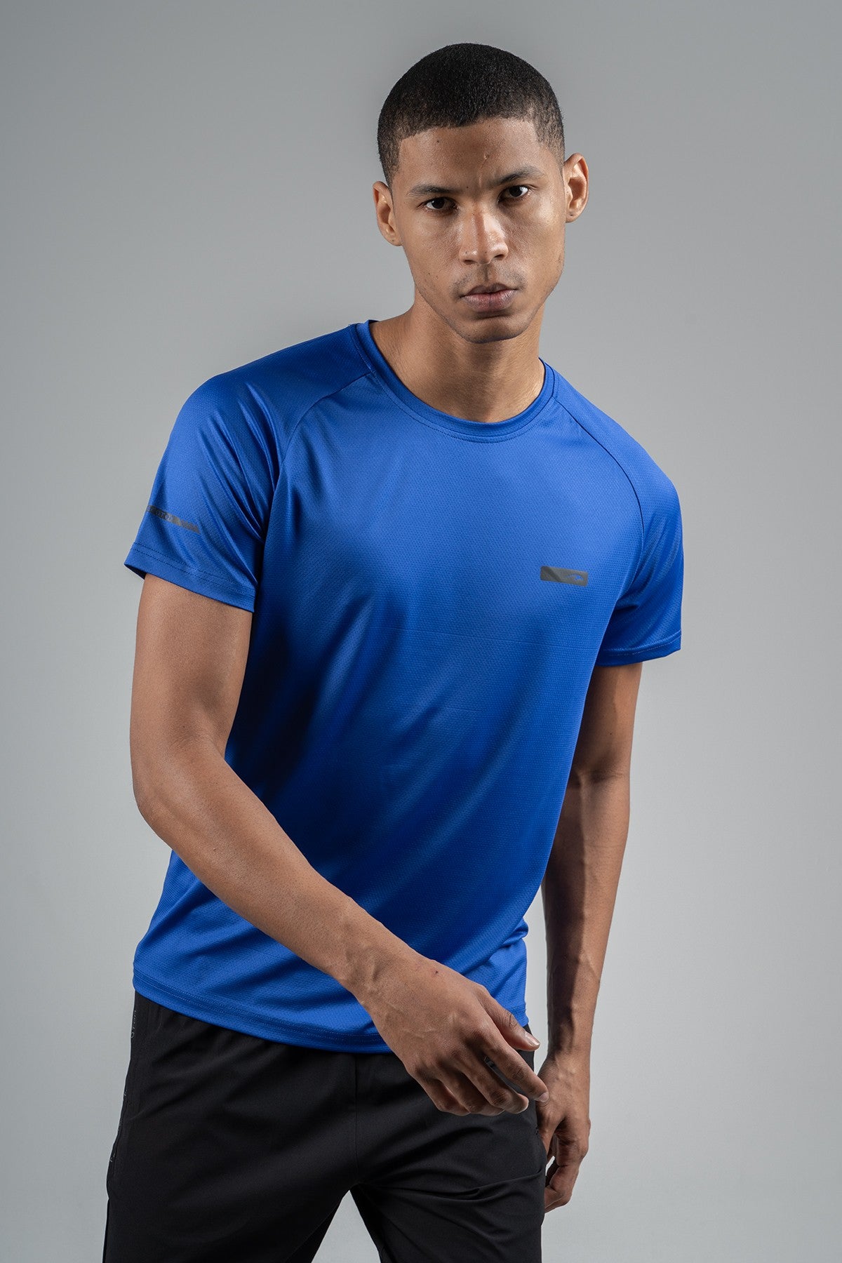 Regular Erkek Bisiklet Yaka Saks Mavi T-shirt