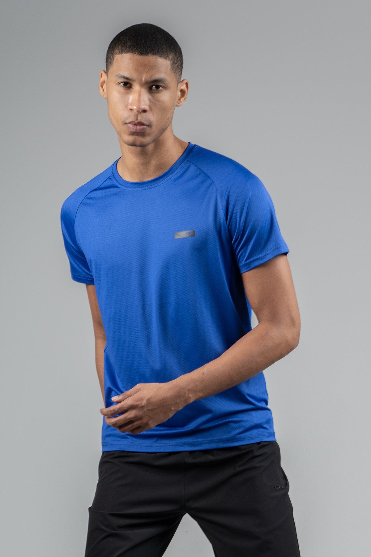 Regular Erkek Bisiklet Yaka Saks Mavi T-shirt