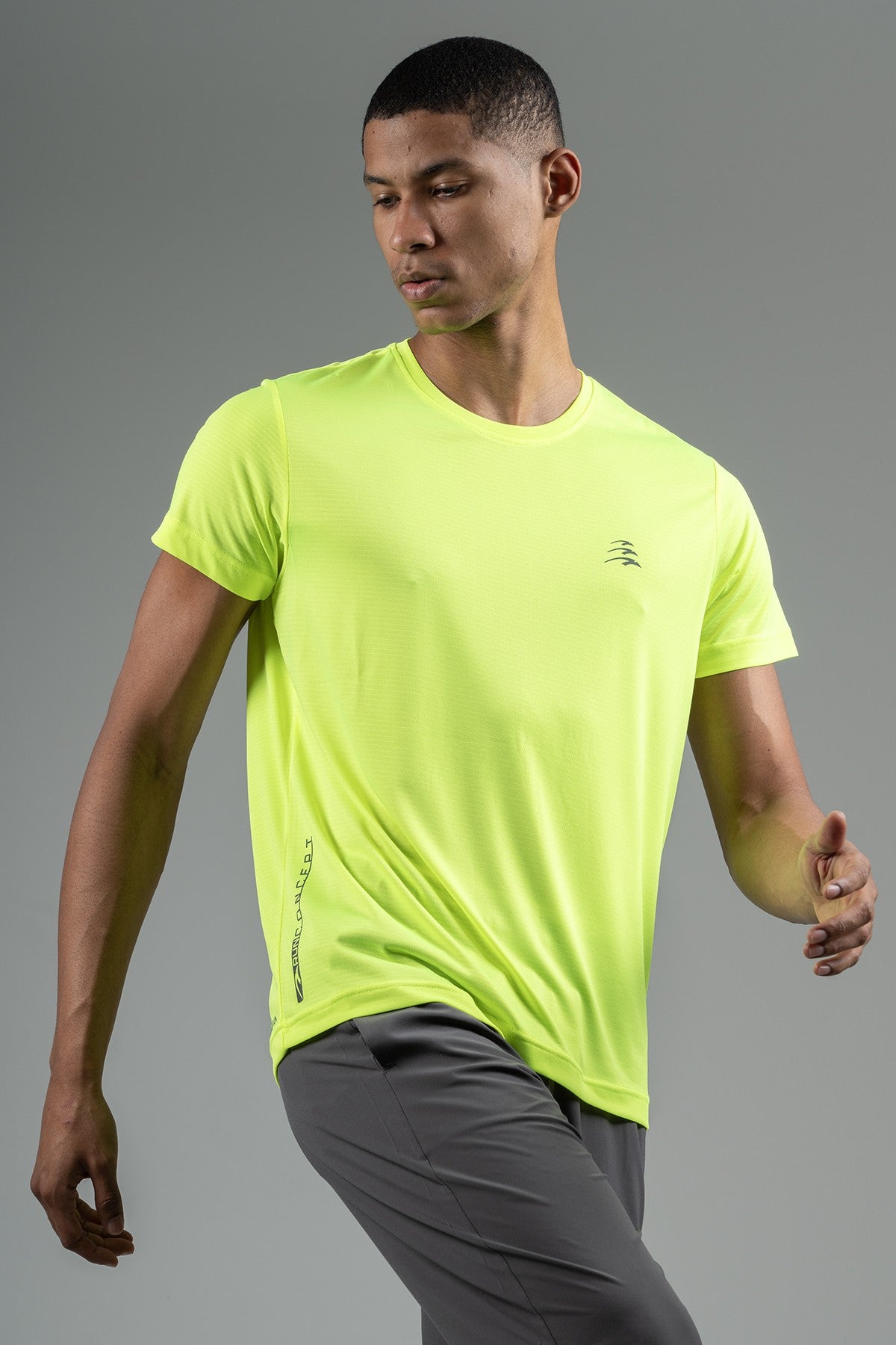 Regular Erkek Bisiklet Yaka Neon Sarı T-shirt