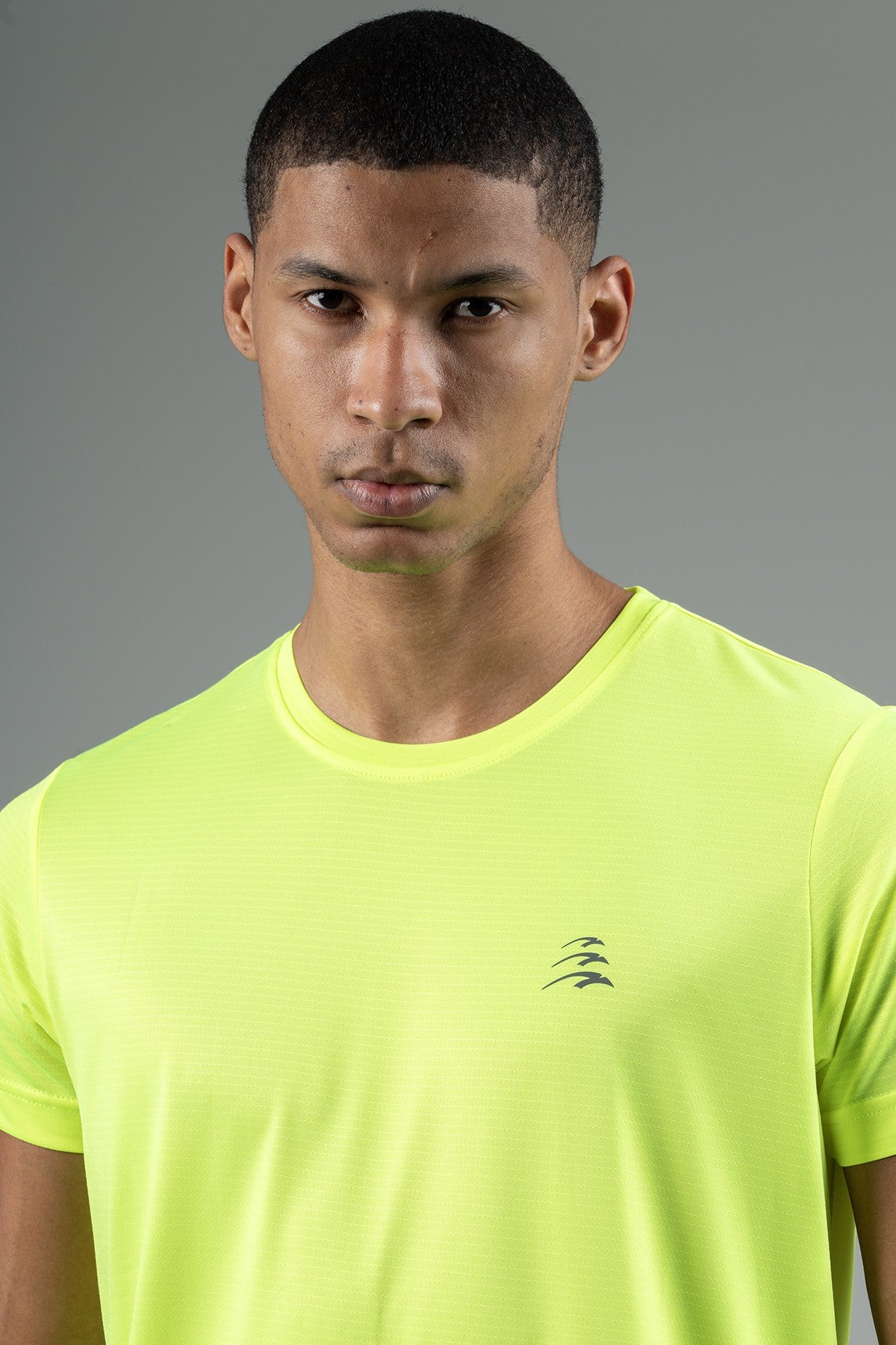Regular Erkek Bisiklet Yaka Neon Sarı T-shirt