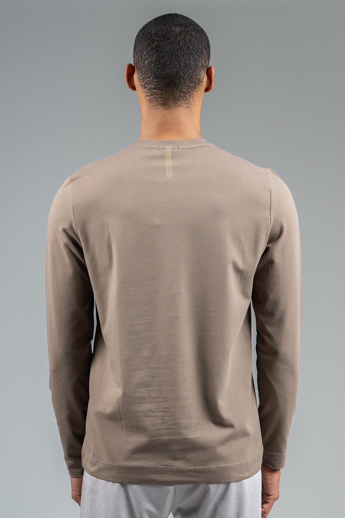 Regular Erkek Bisiklet Yaka Kahverengi Sweatshirt