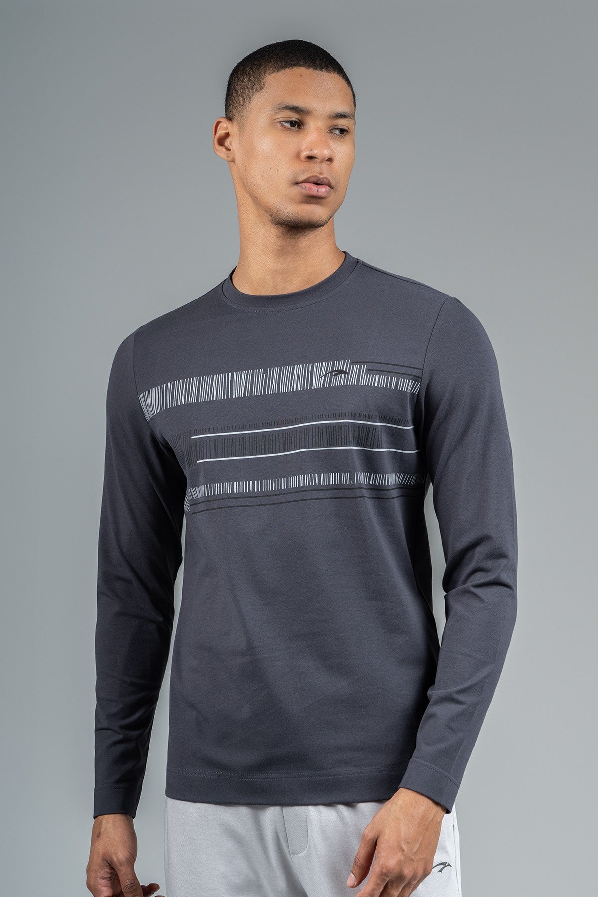 Regular Erkek Bisiklet Yaka Antrasit Sweatshirt