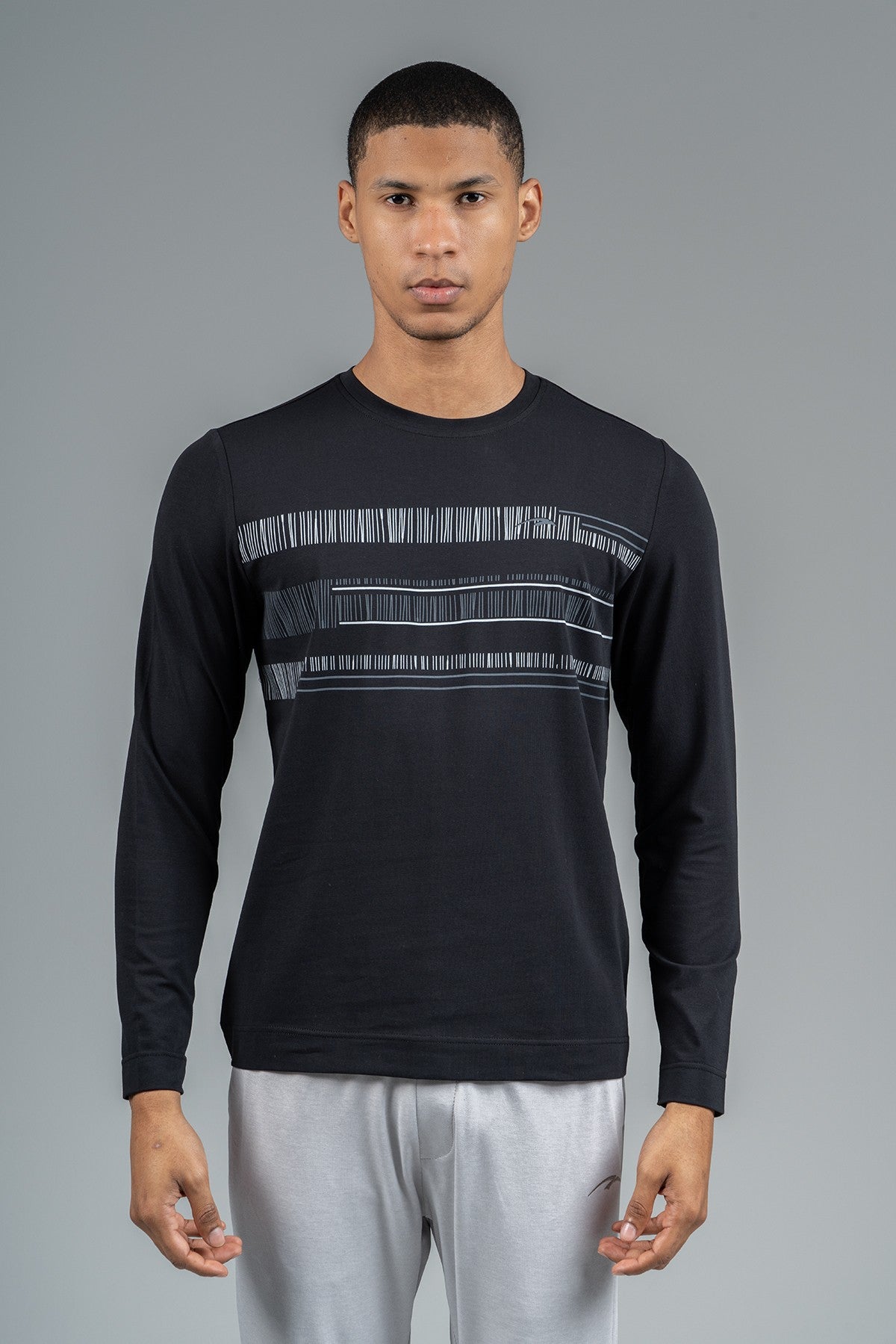 Regular Erkek Bisiklet Yaka Siyah Sweatshirt