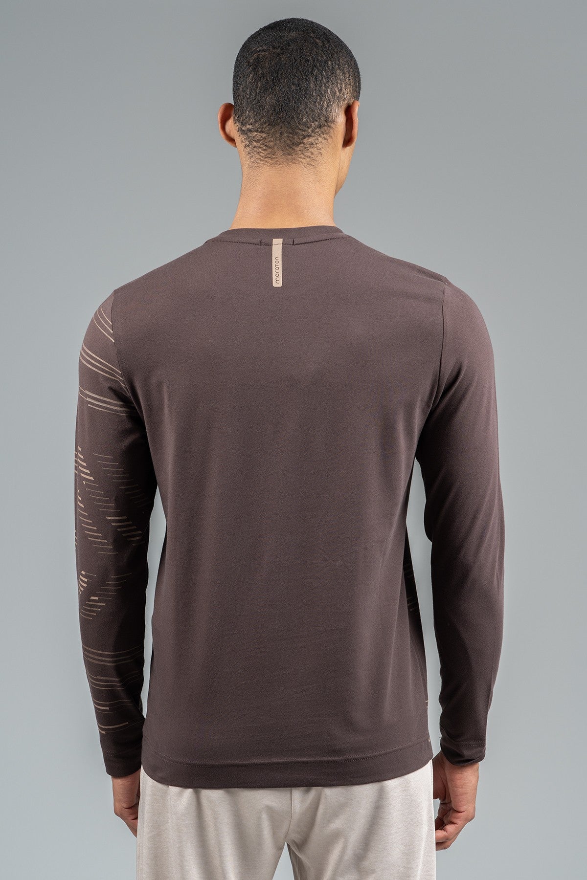 Regular Erkek Bisiklet Yaka Kahverengi Sweatshirt