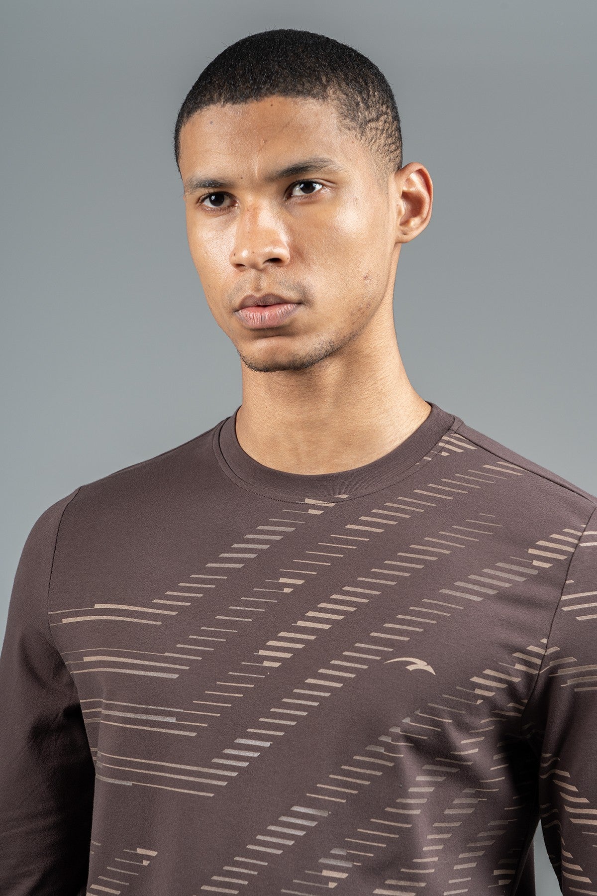 Regular Erkek Bisiklet Yaka Kahverengi Sweatshirt