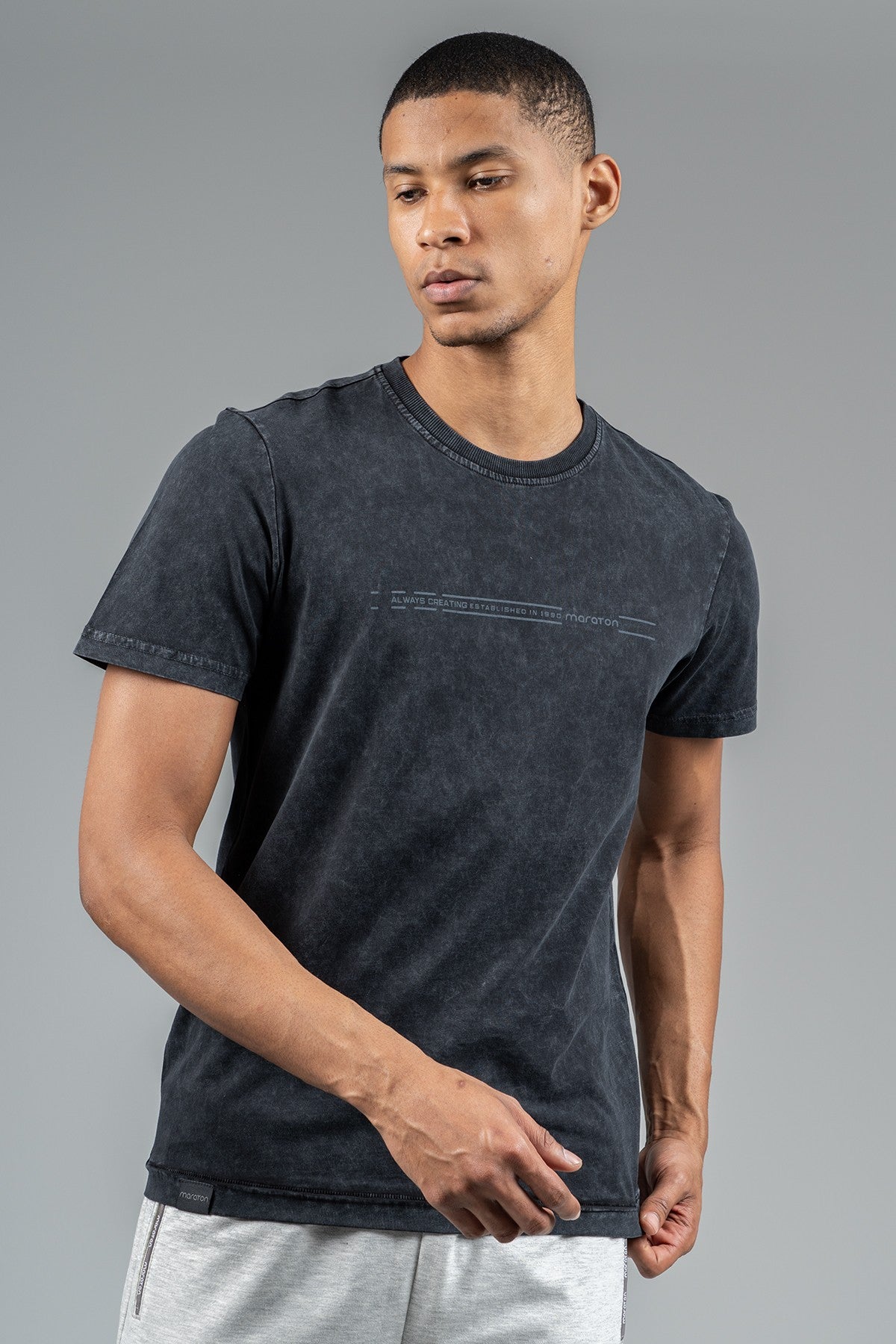 Comfort Erkek Bisiklet Yaka Siyah T-shirt