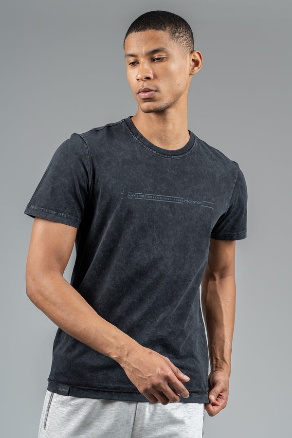Comfort Erkek Bisiklet Yaka Siyah T-shirt