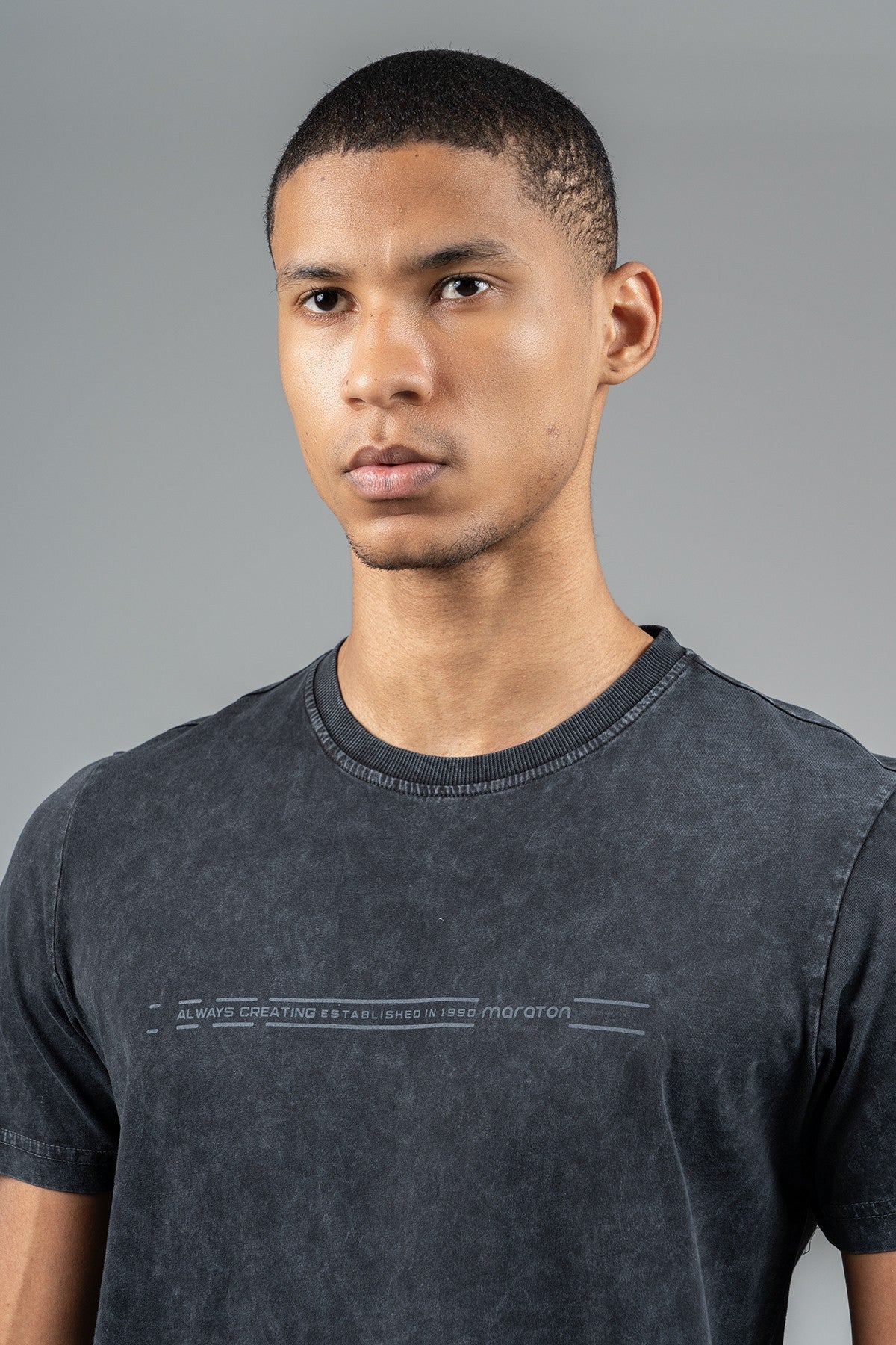 Comfort Erkek Bisiklet Yaka Siyah T-shirt