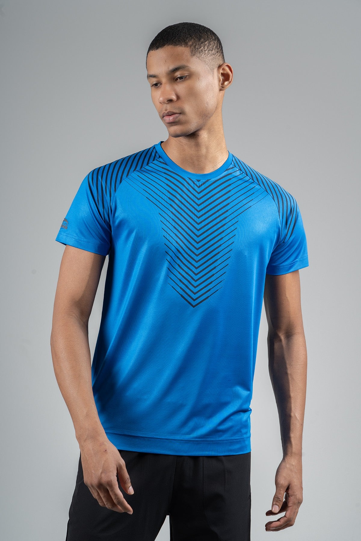 Regular Erkek Bisiklet Yaka Saks Mavi T-shirt