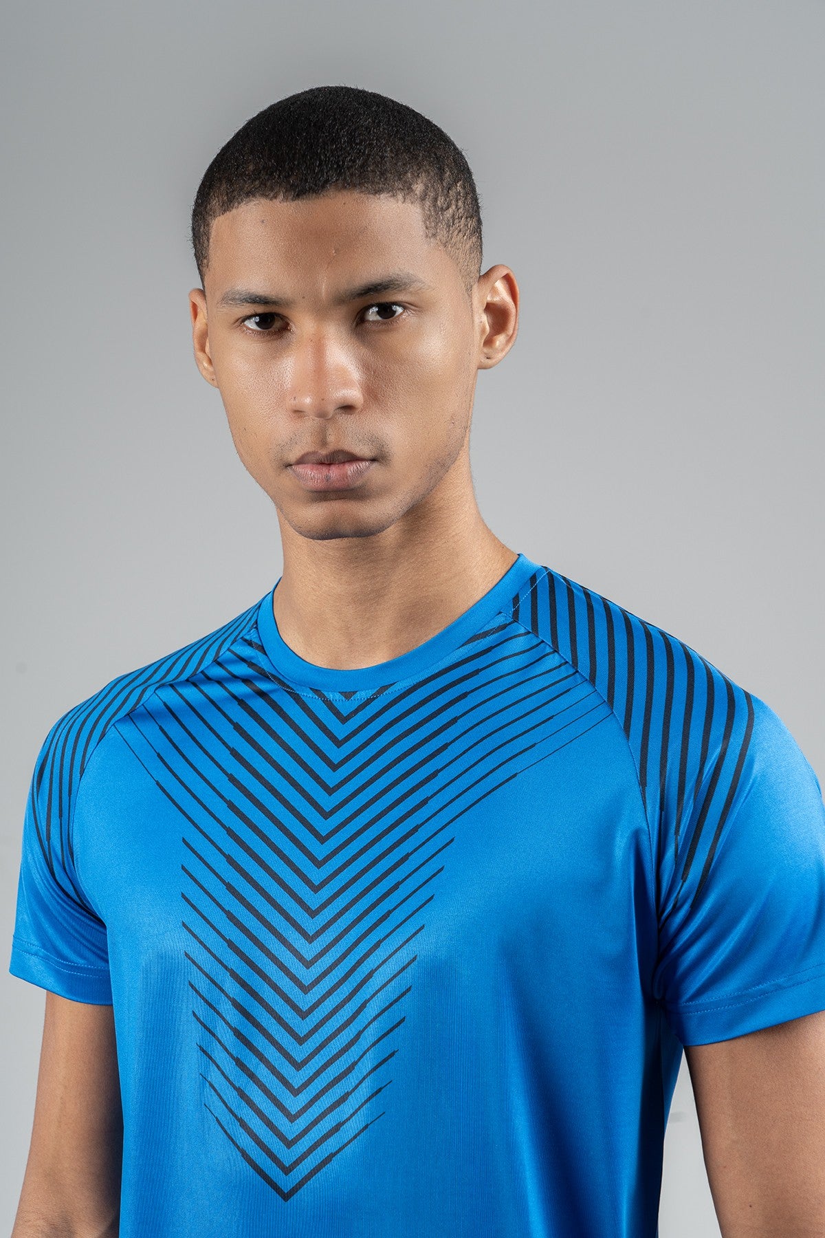 Regular Erkek Bisiklet Yaka Saks Mavi T-shirt