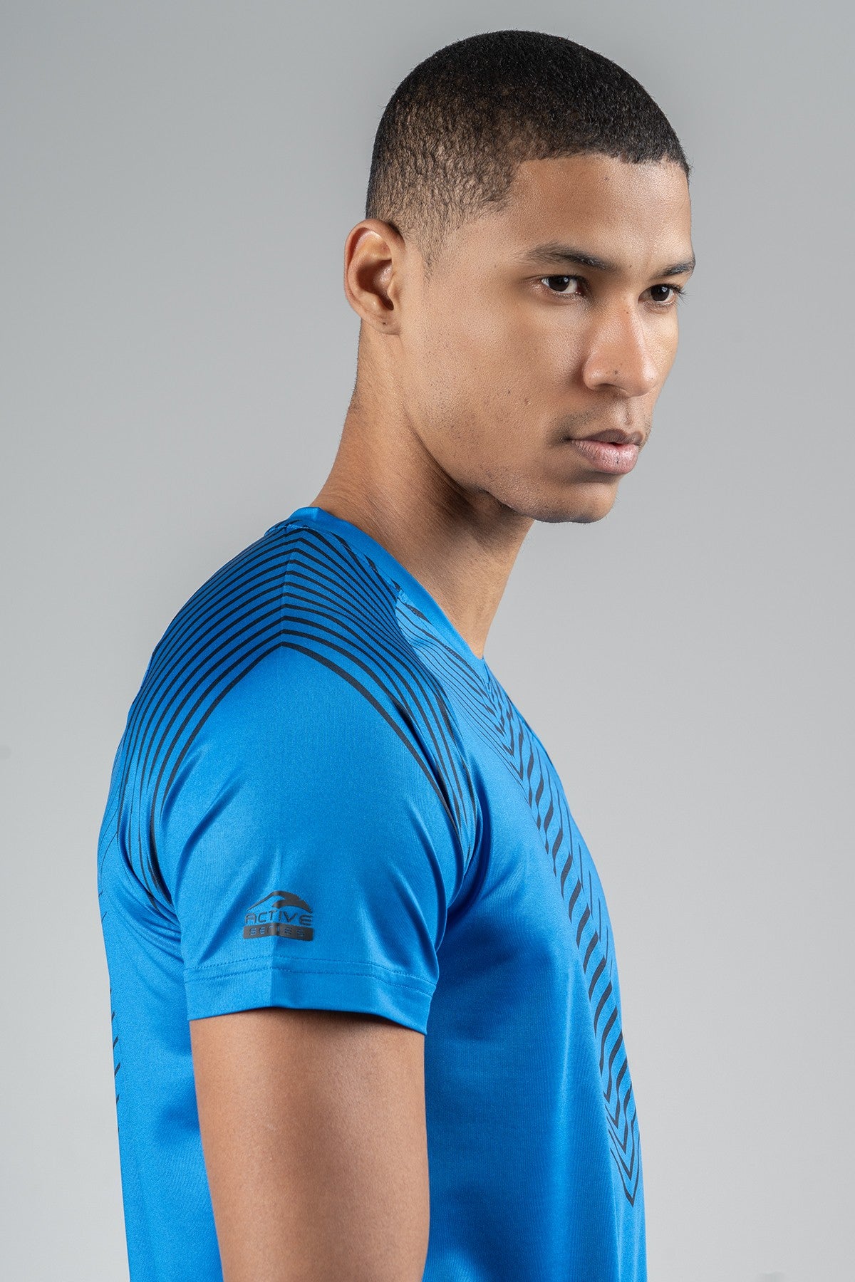 Regular Erkek Bisiklet Yaka Saks Mavi T-shirt