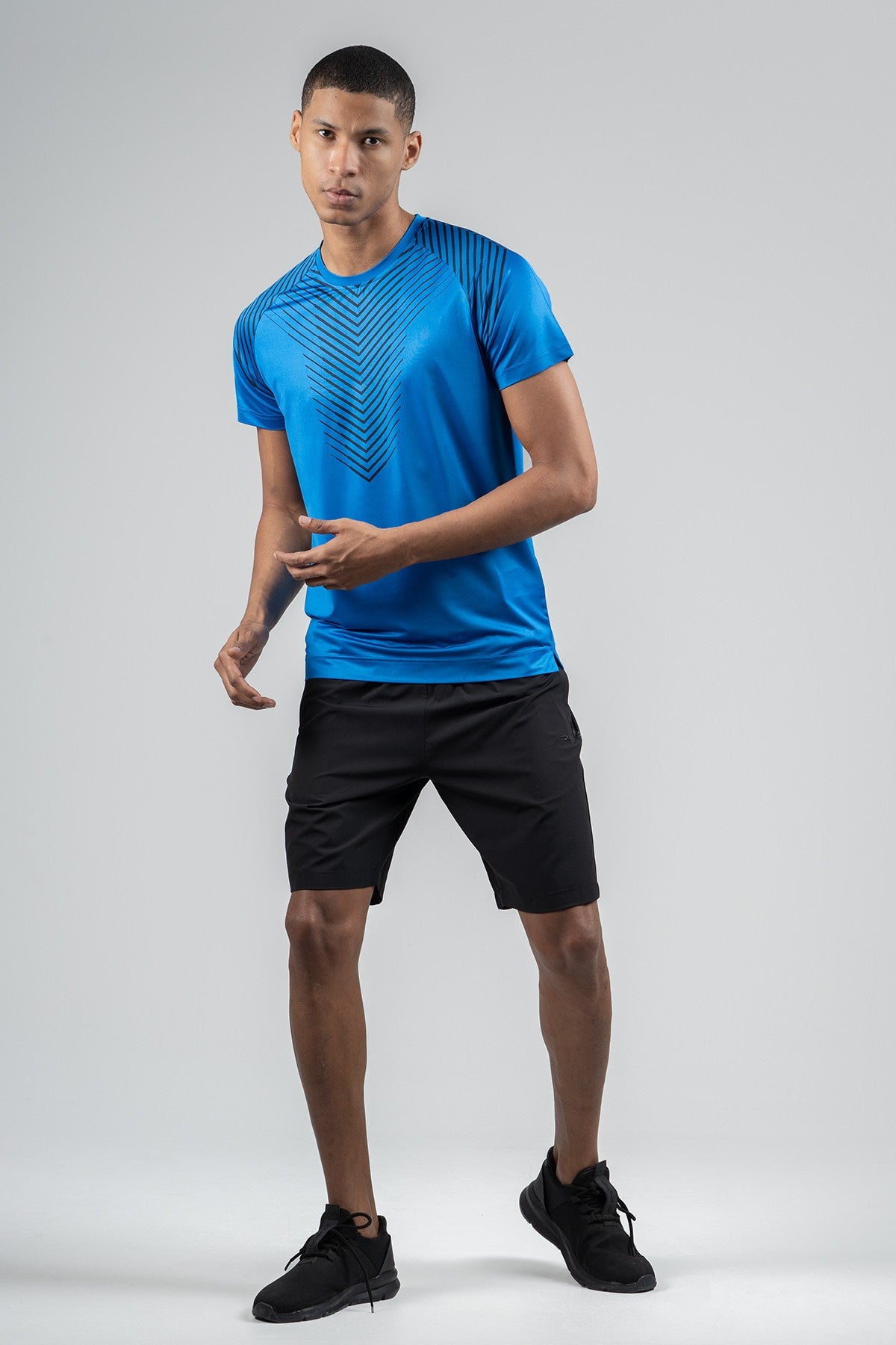 Regular Erkek Bisiklet Yaka Saks Mavi T-shirt