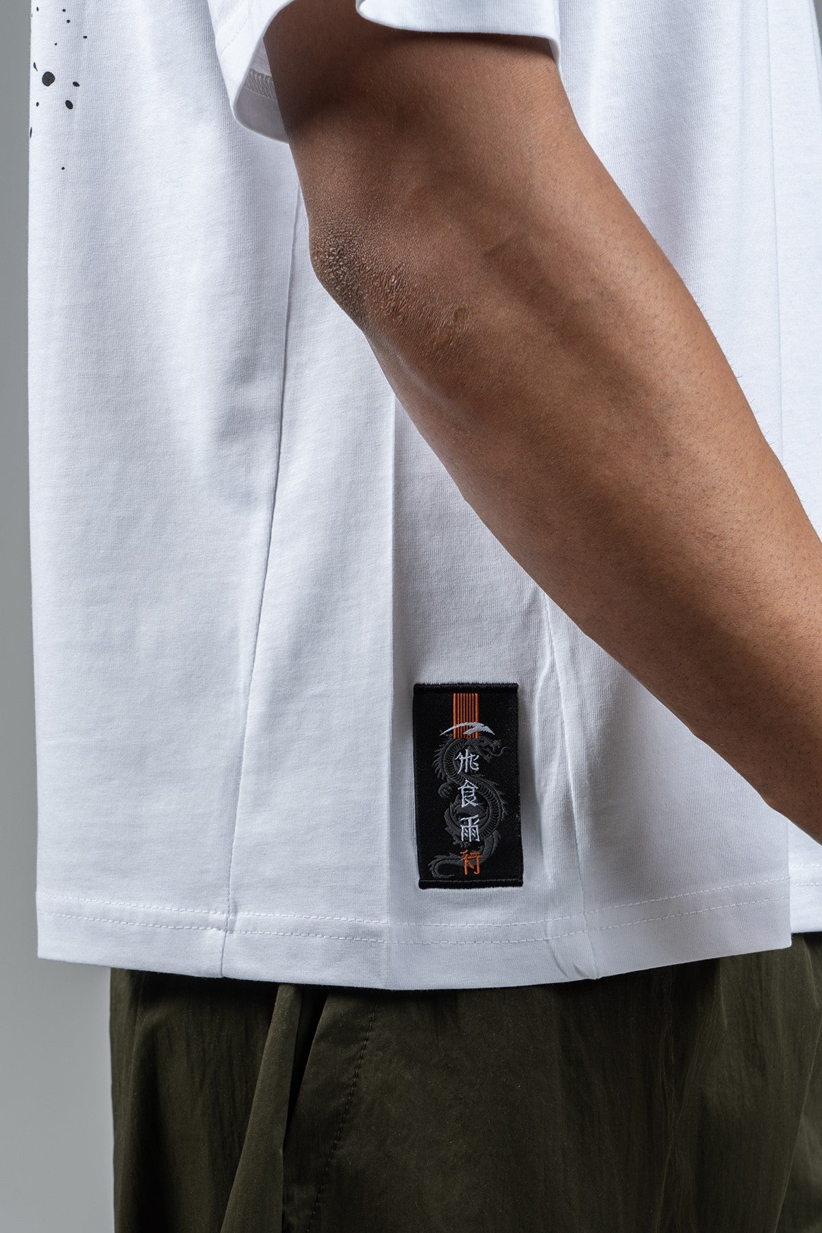Oversize Erkek Bisiklet Yaka Beyaz T-shirt