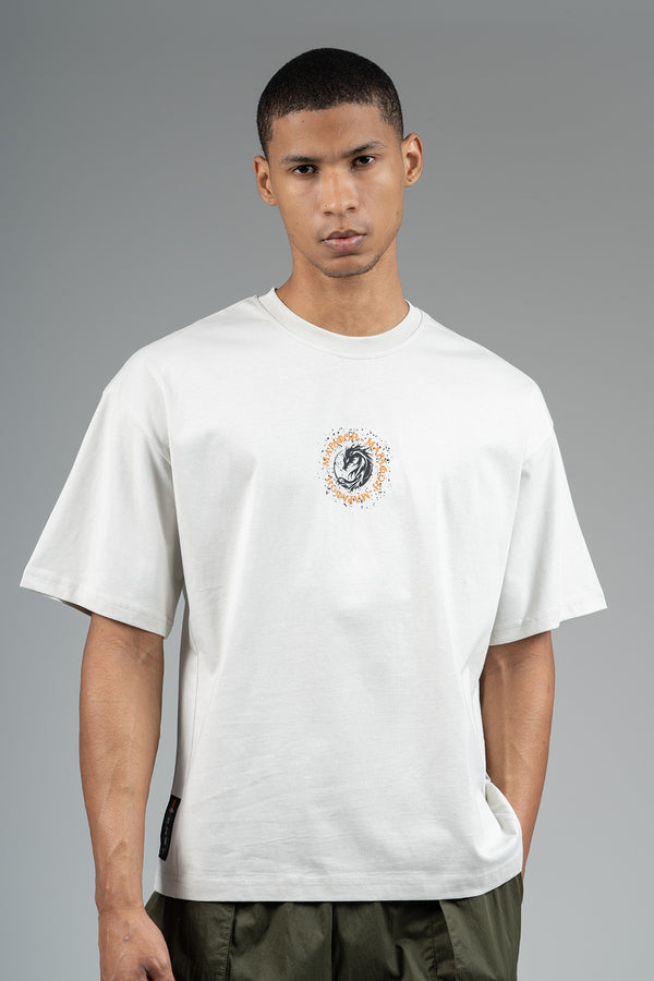 Oversize Erkek Bisiklet Yaka Gri T-shirt