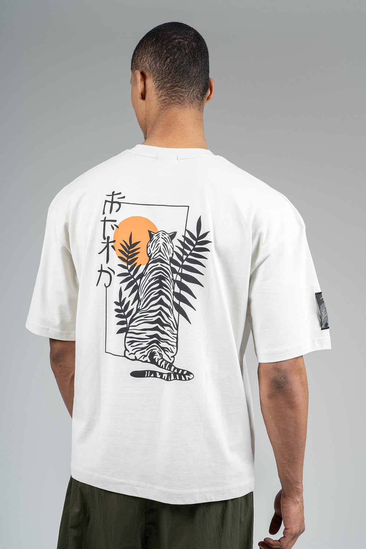 Oversize Erkek Bisiklet Yaka Gri T-shirt