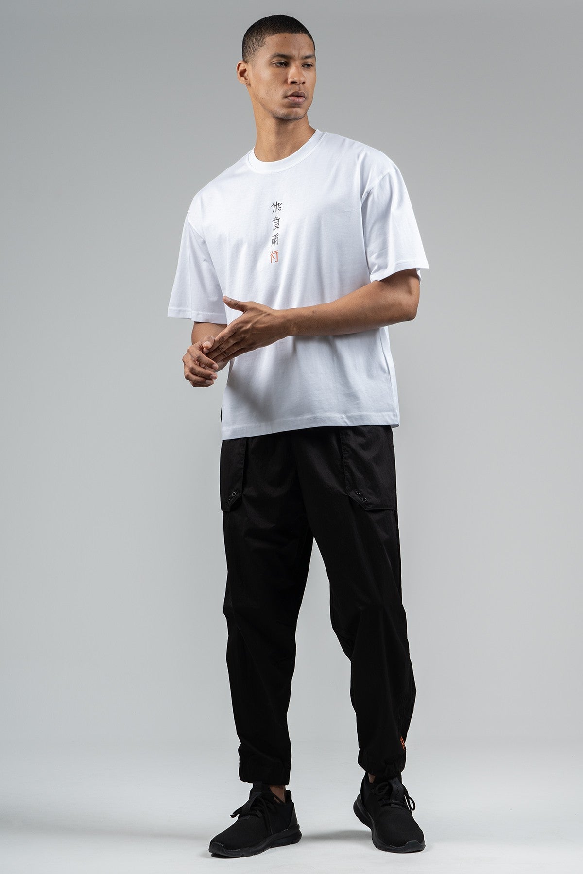 Oversize Erkek Bisiklet Yaka Beyaz T-shirt