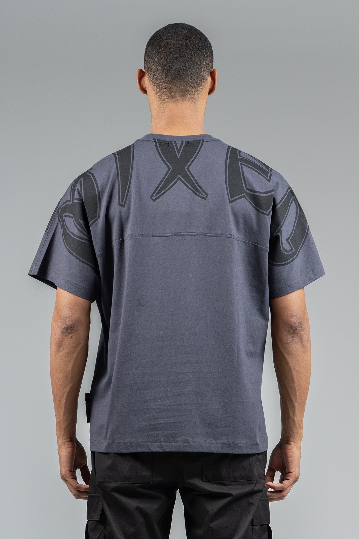 Oversize Erkek Bisiklet Yaka Antrasit T-shirt