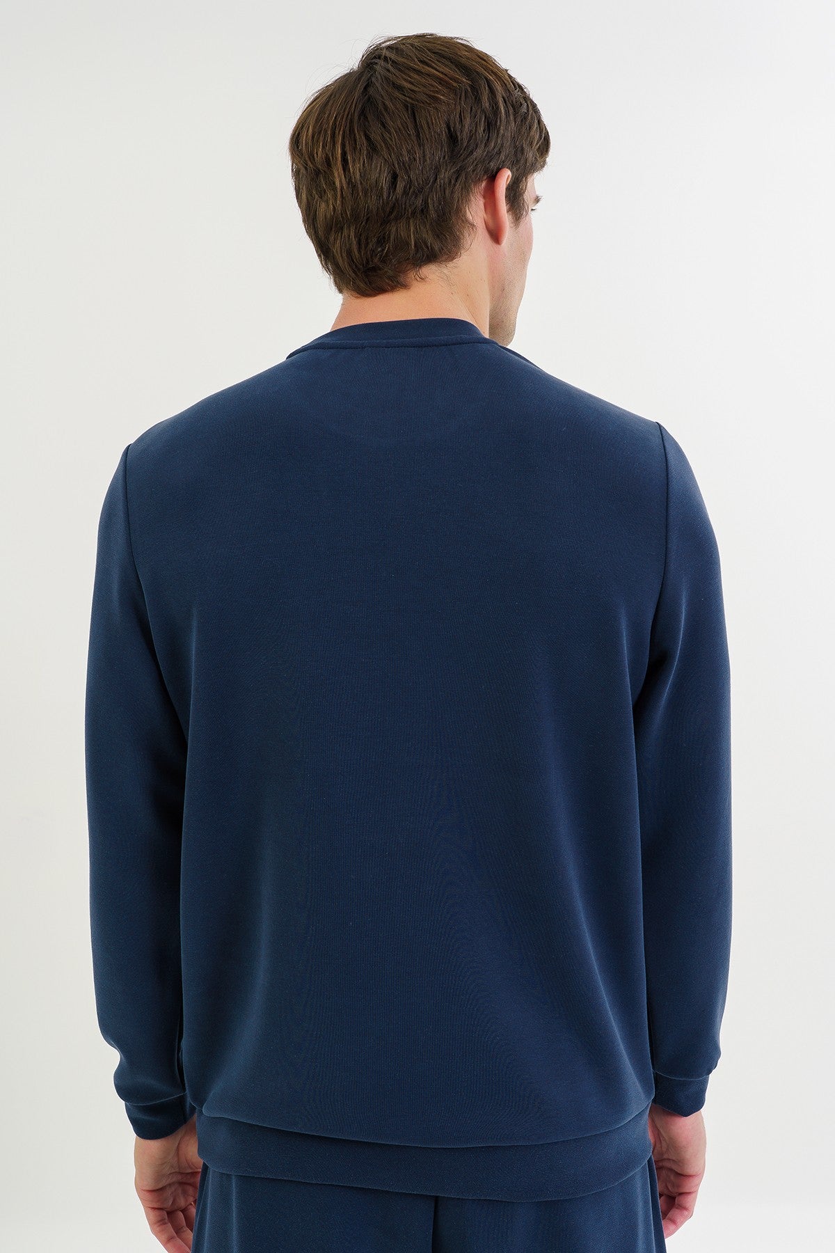 Comfort Erkek Bisiklet Yaka Lacivert Sweatshirt