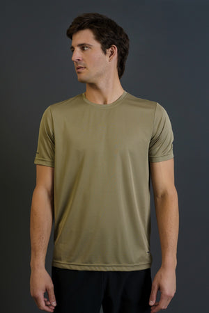 Regular Erkek Bisiklet Yaka Haki T-shirt