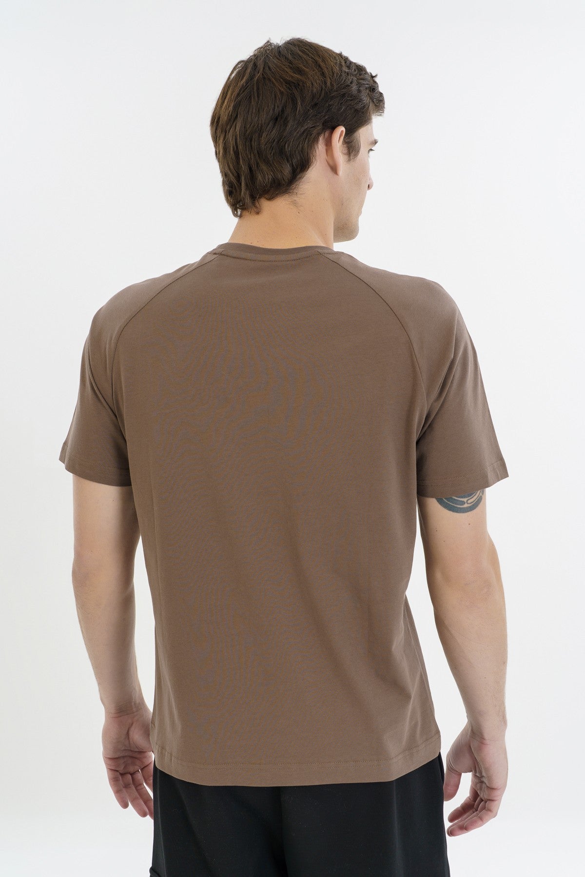 Comfort Erkek Bisiklet Yaka Kahverengi T-shirt
