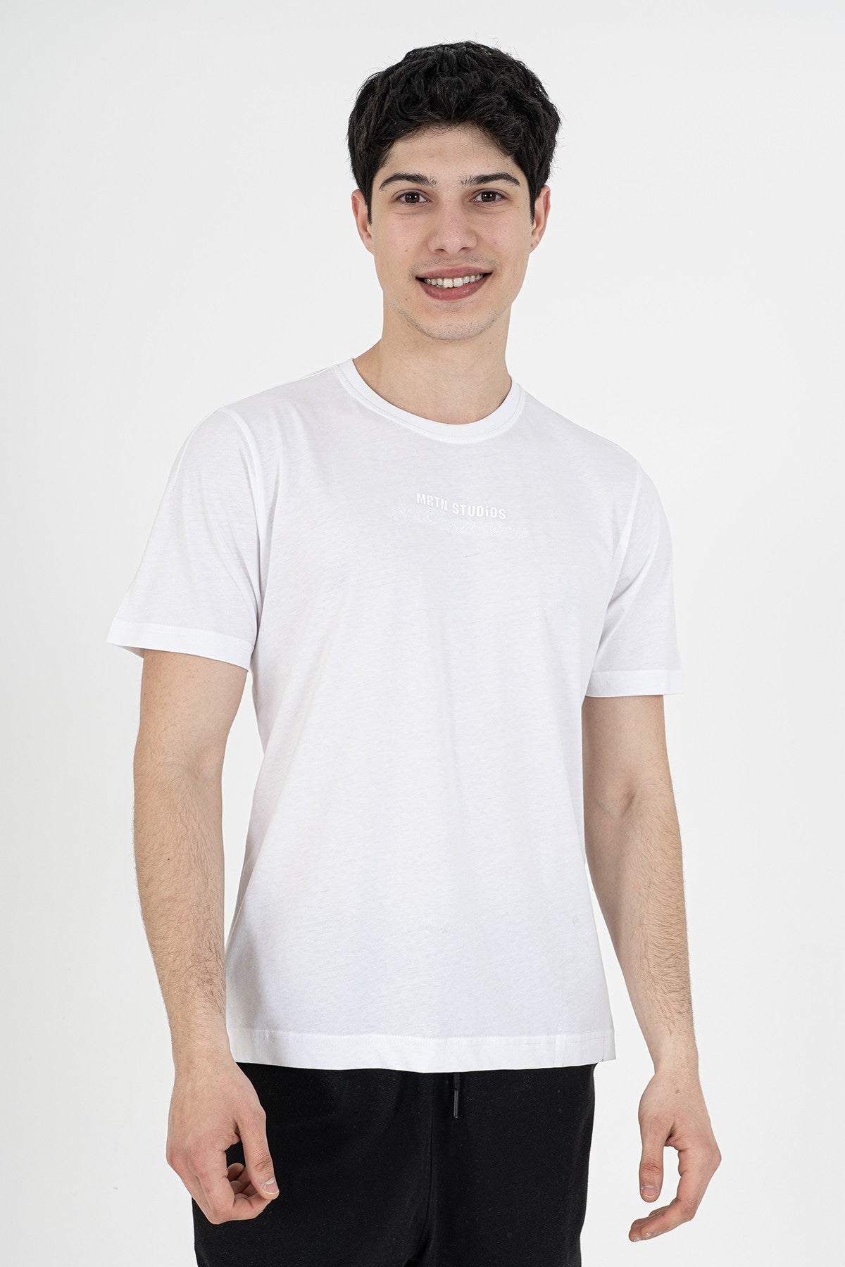 Comfort Erkek Bisiklet Yaka Beyaz T-shirt