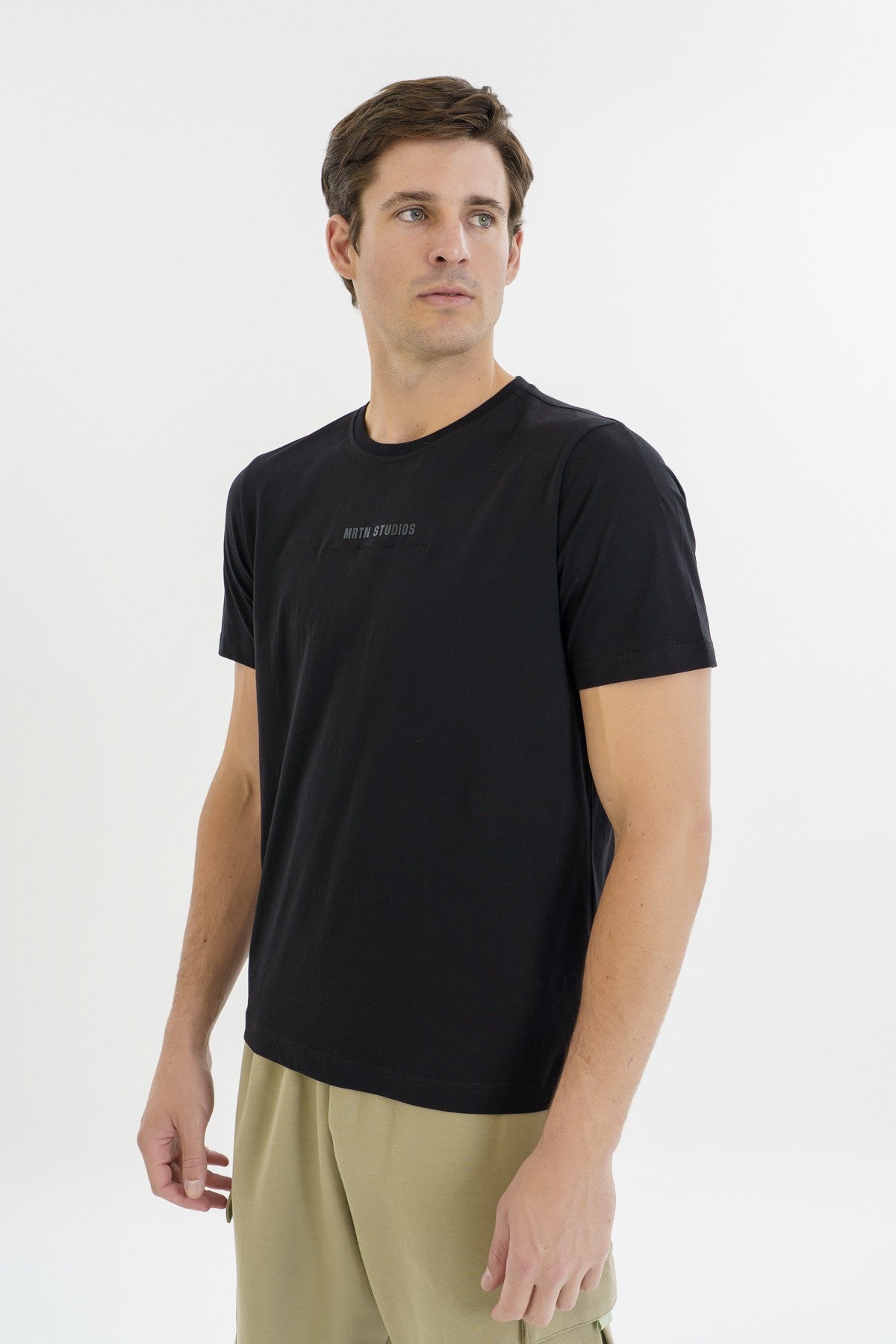 Comfort Erkek Bisiklet Yaka Siyah T-shirt