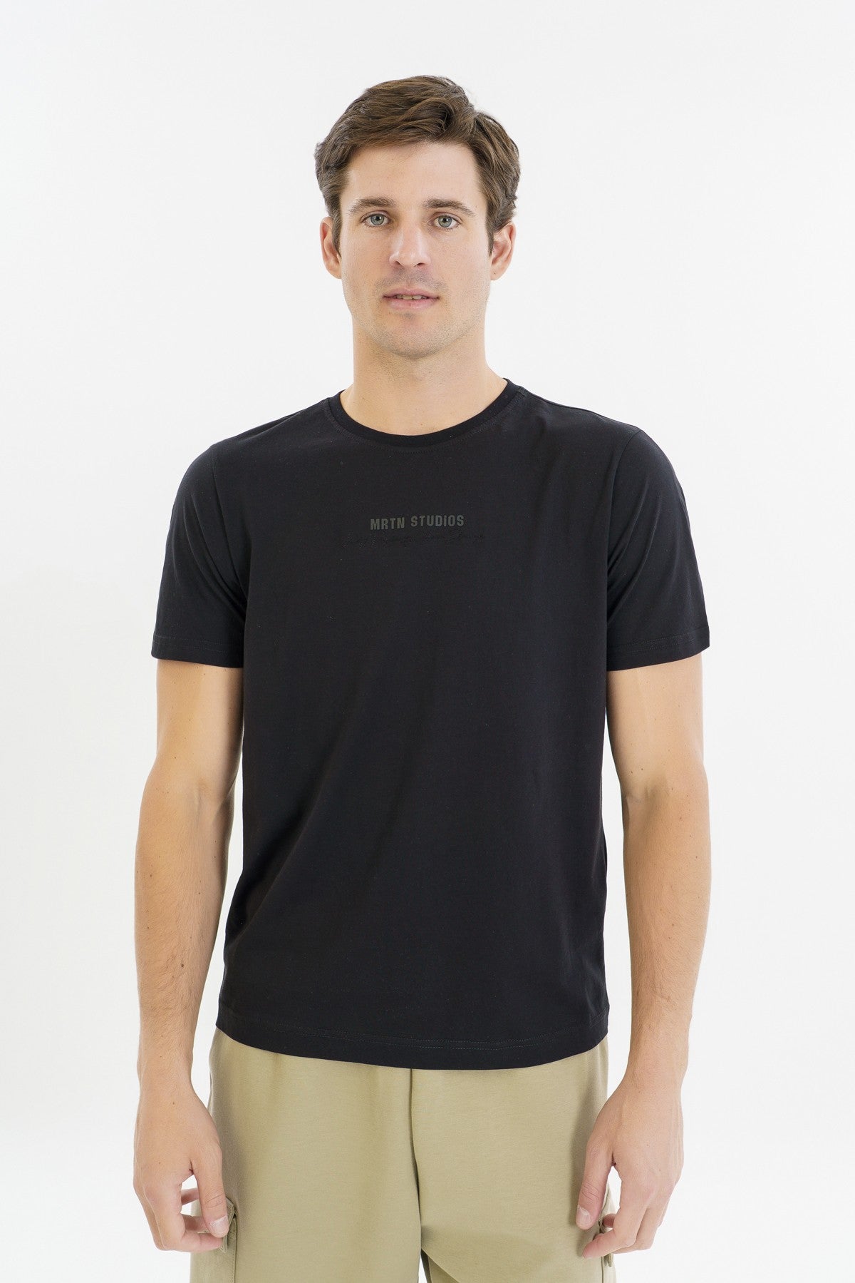 Comfort Erkek Bisiklet Yaka Siyah T-shirt