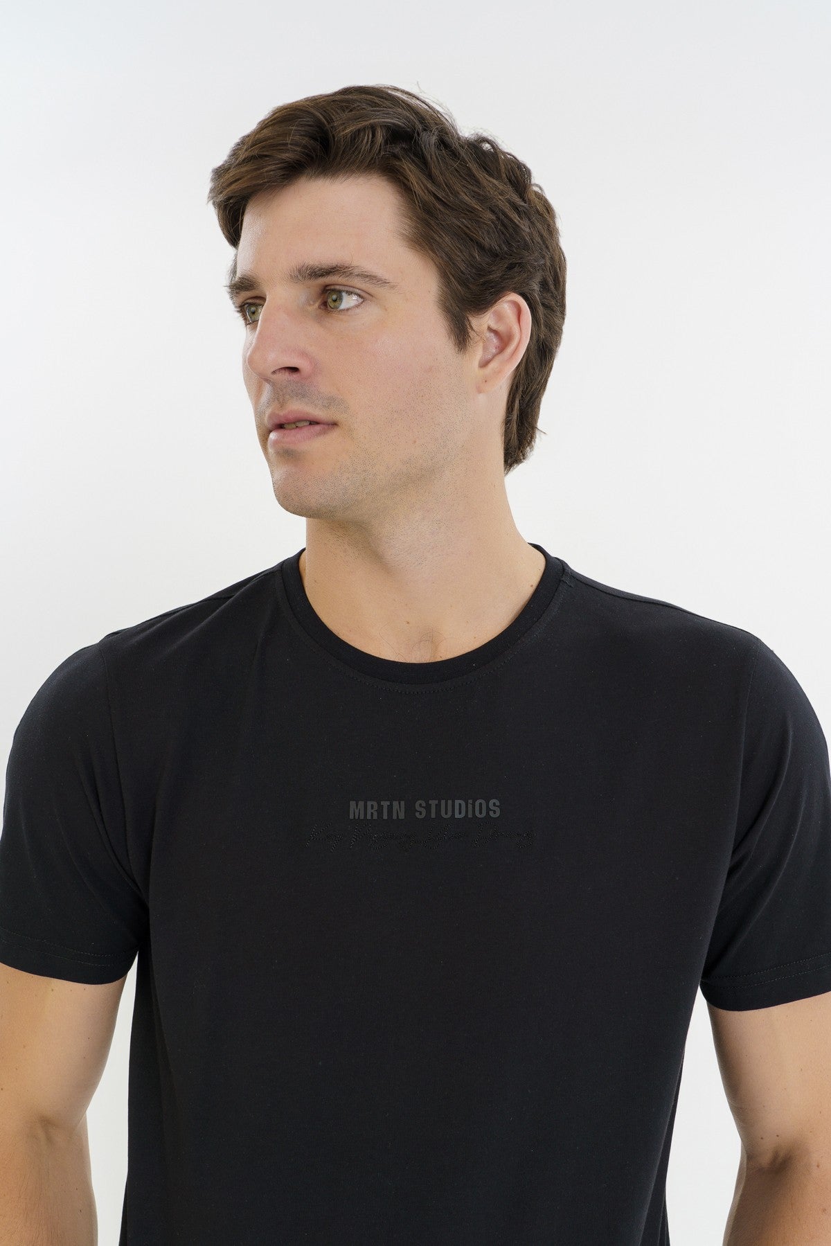 Comfort Erkek Bisiklet Yaka Siyah T-shirt