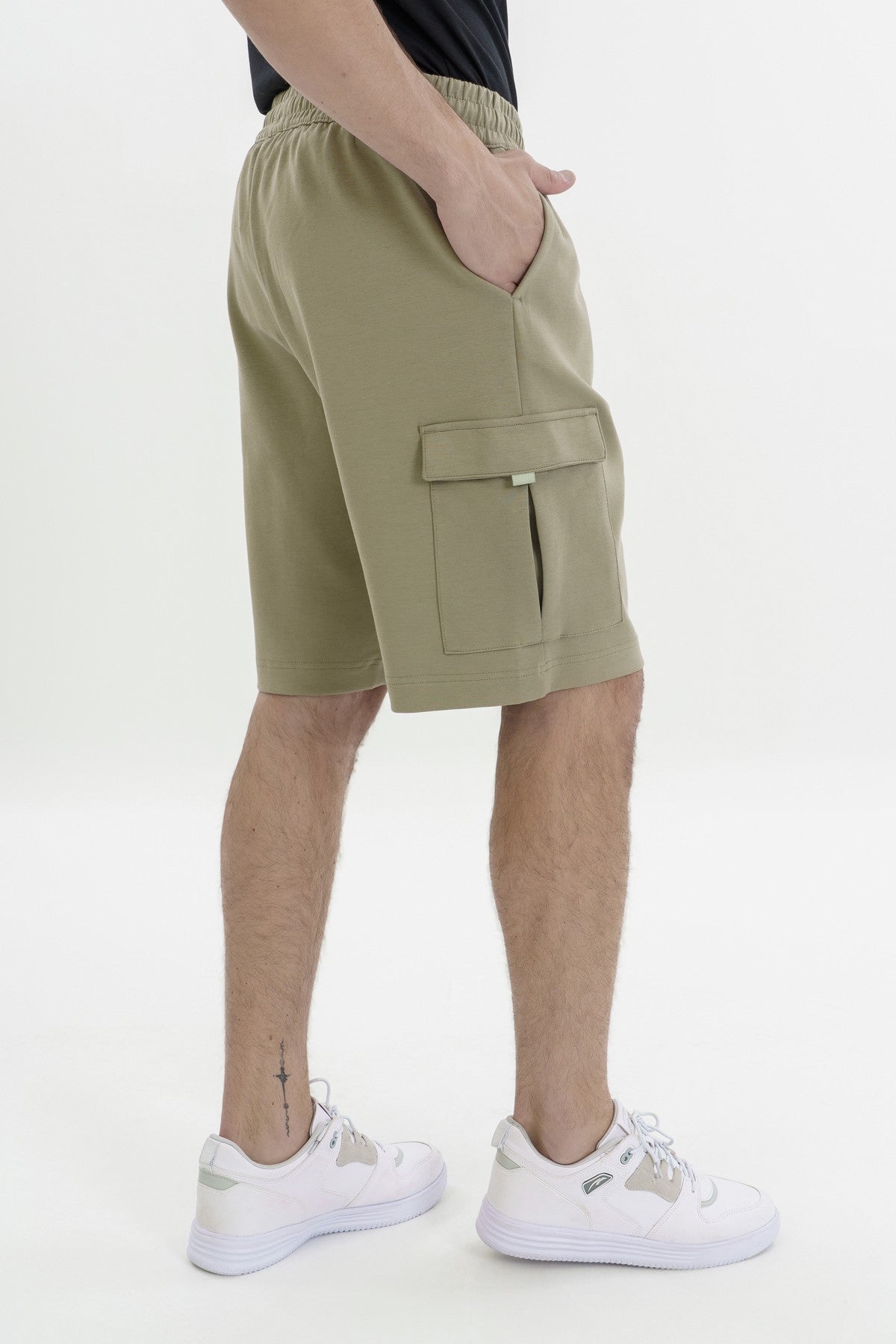 Comfort Erkek Düz Paça Haki Şort
