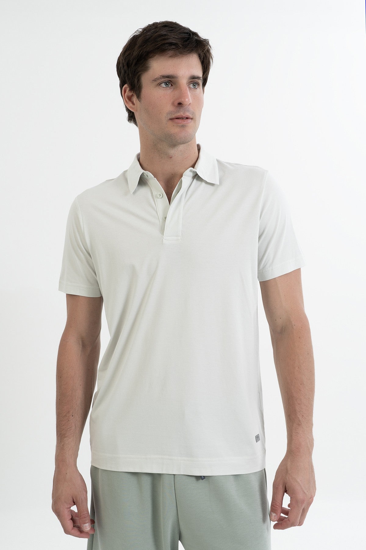 Regular Erkek Polo Yaka Taş T-shirt