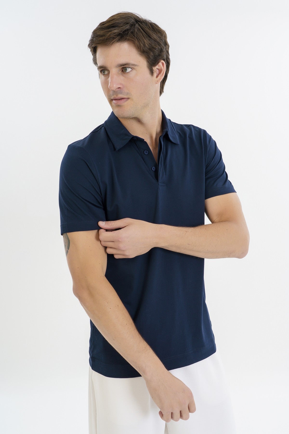 Regular Erkek Polo Yaka Lacivert T-shirt
