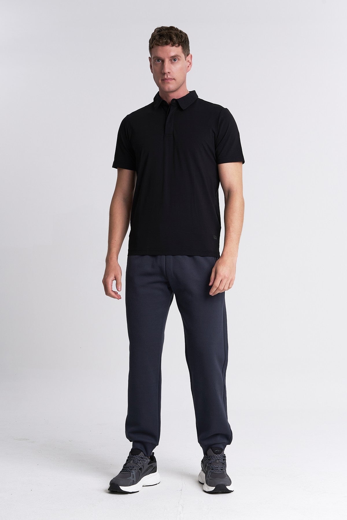 Regular Erkek Polo Yaka Siyah T-shirt