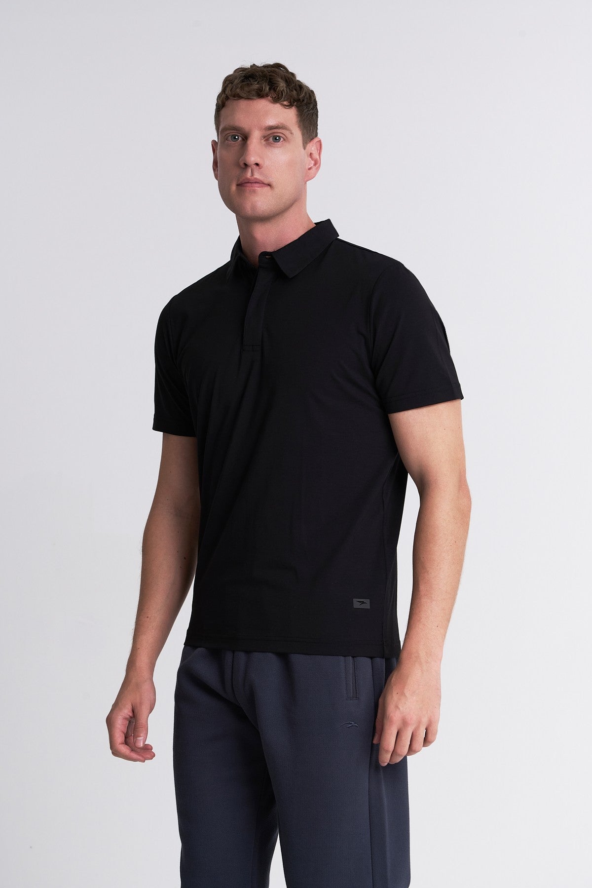 Regular Erkek Polo Yaka Siyah T-shirt
