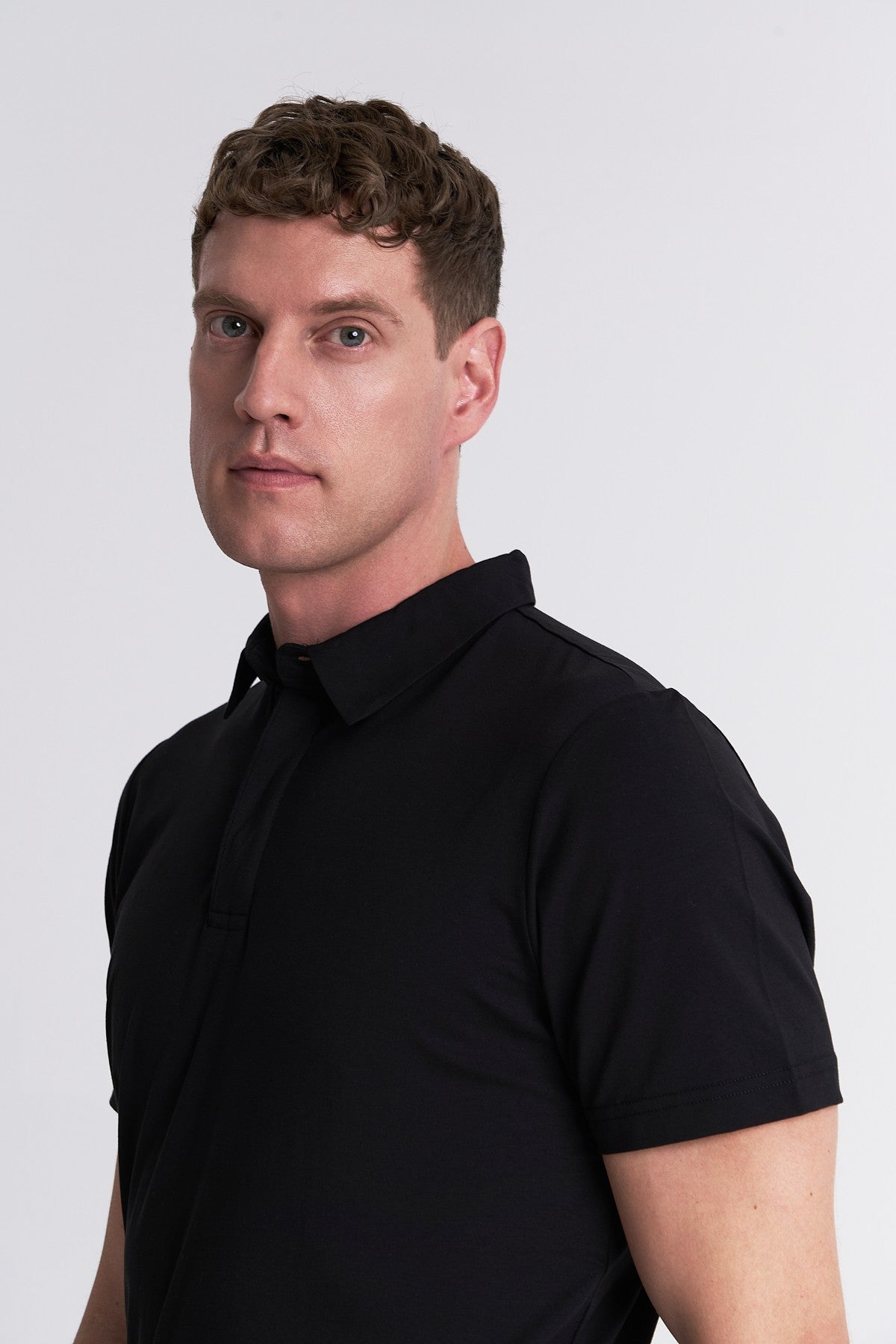 Regular Erkek Polo Yaka Siyah T-shirt