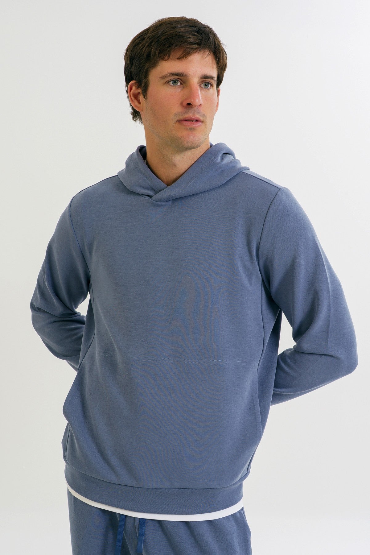 Comfort Erkek Kapüşonlu İndigo Sweatshirt