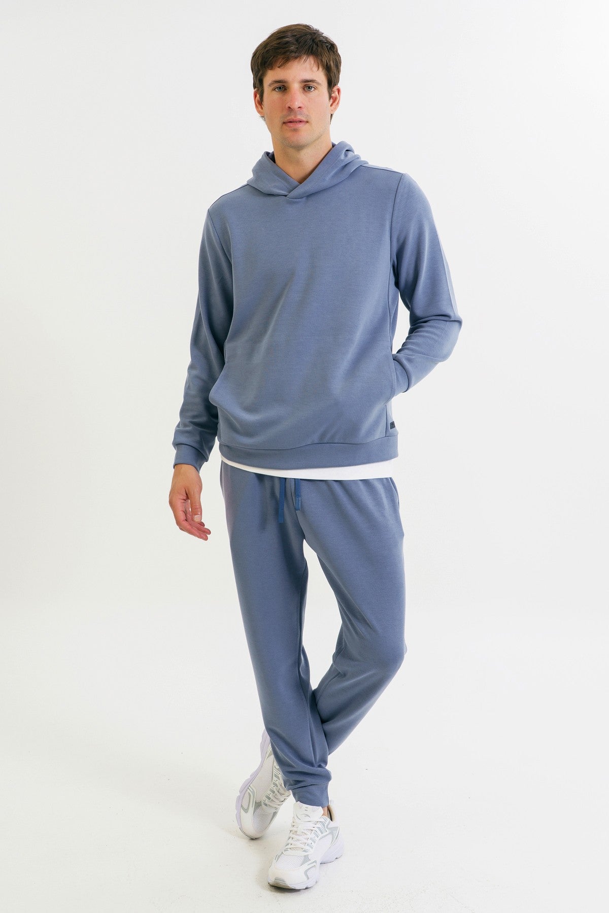 Comfort Erkek Kapüşonlu İndigo Sweatshirt