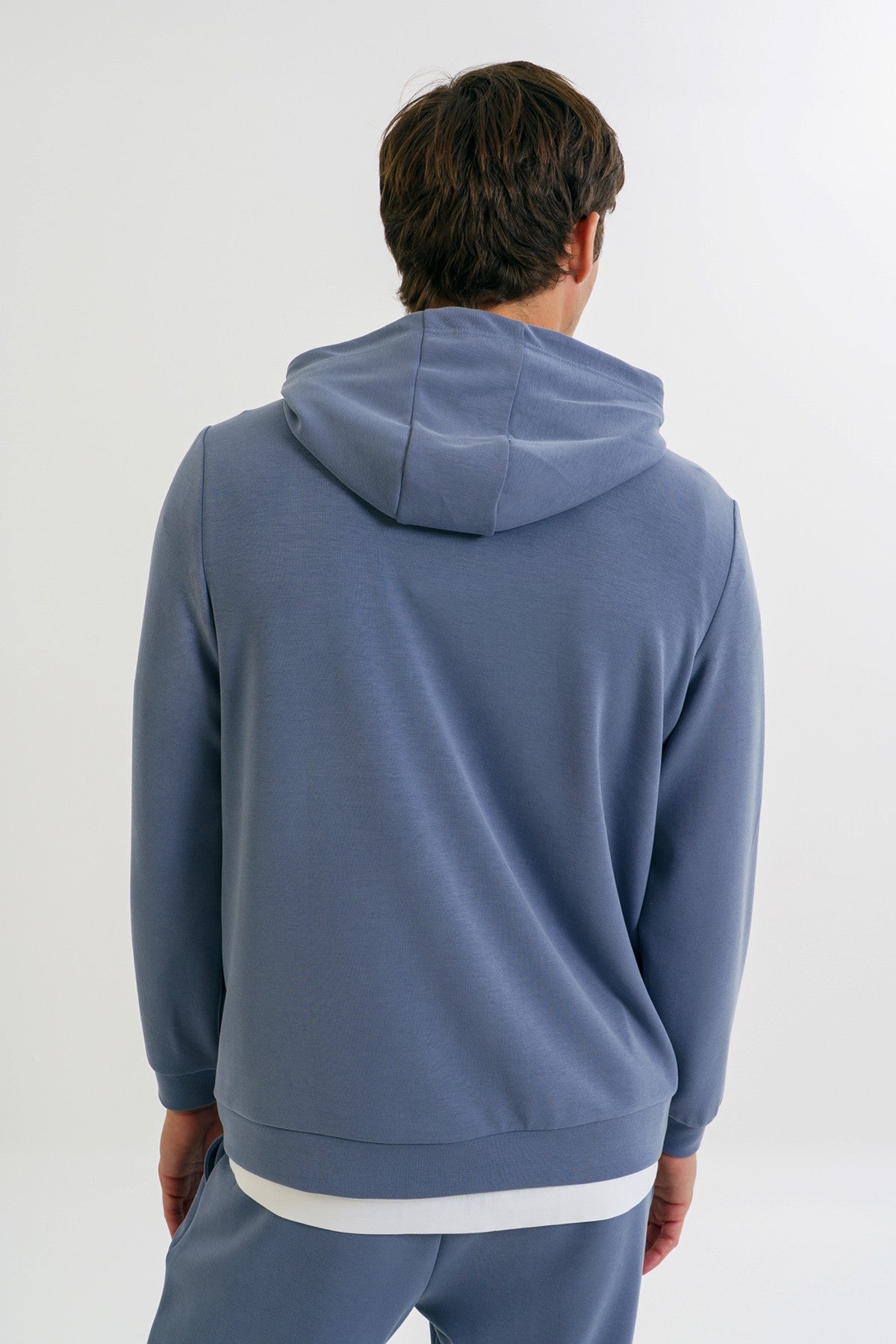 Comfort Erkek Kapüşonlu İndigo Sweatshirt