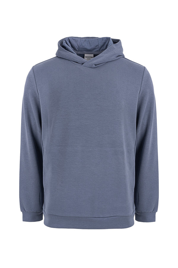 Comfort Erkek Kapüşonlu İndigo Sweatshirt
