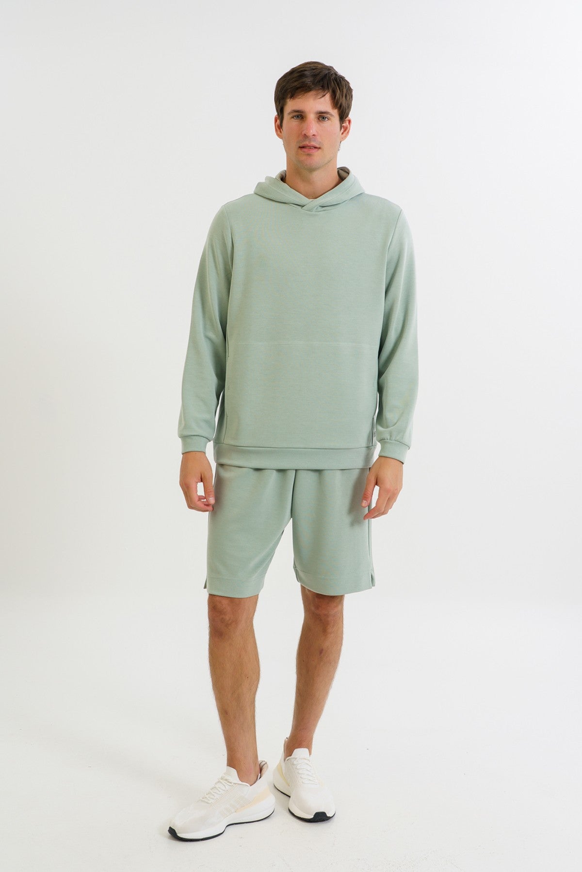 Comfort Erkek Kapüşonlu Açık Yeşil Sweatshirt