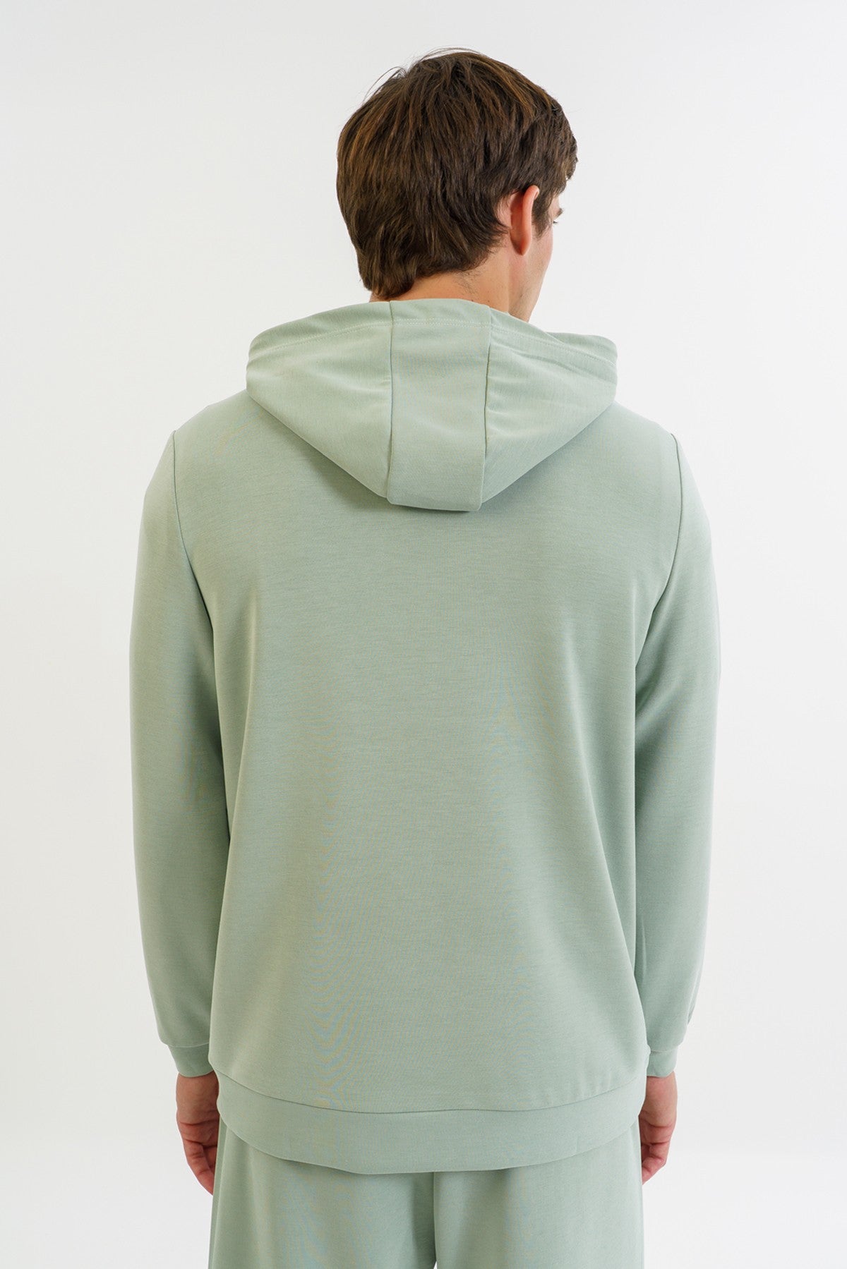 Comfort Erkek Kapüşonlu Açık Yeşil Sweatshirt