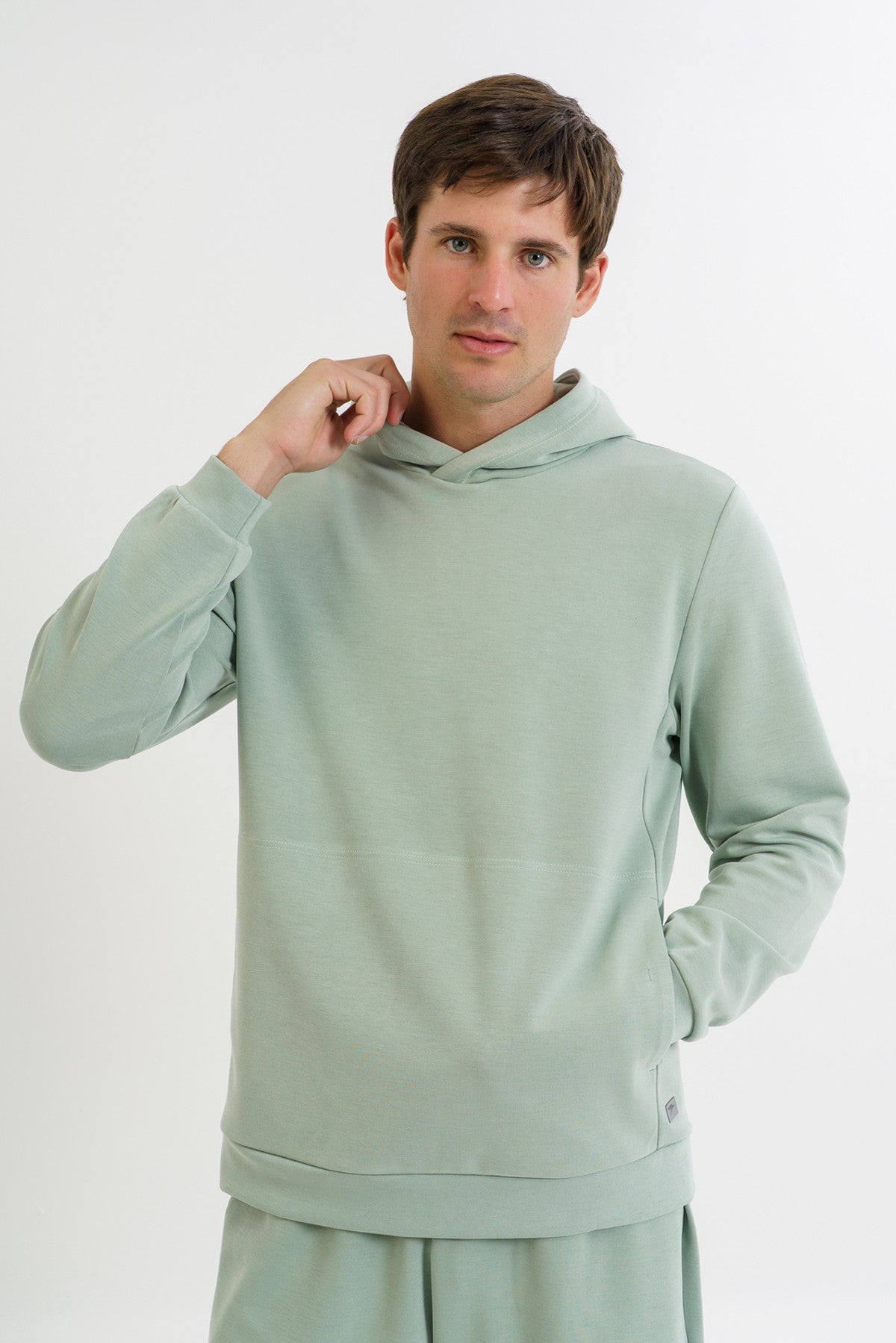 Comfort Erkek Kapüşonlu Açık Yeşil Sweatshirt