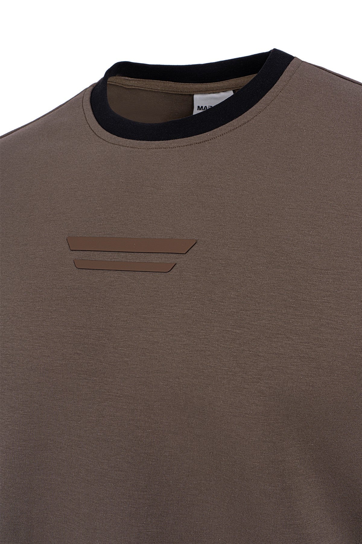 Relax-Fit Erkek Bisiklet Yaka Kahverengi Sweatshirt