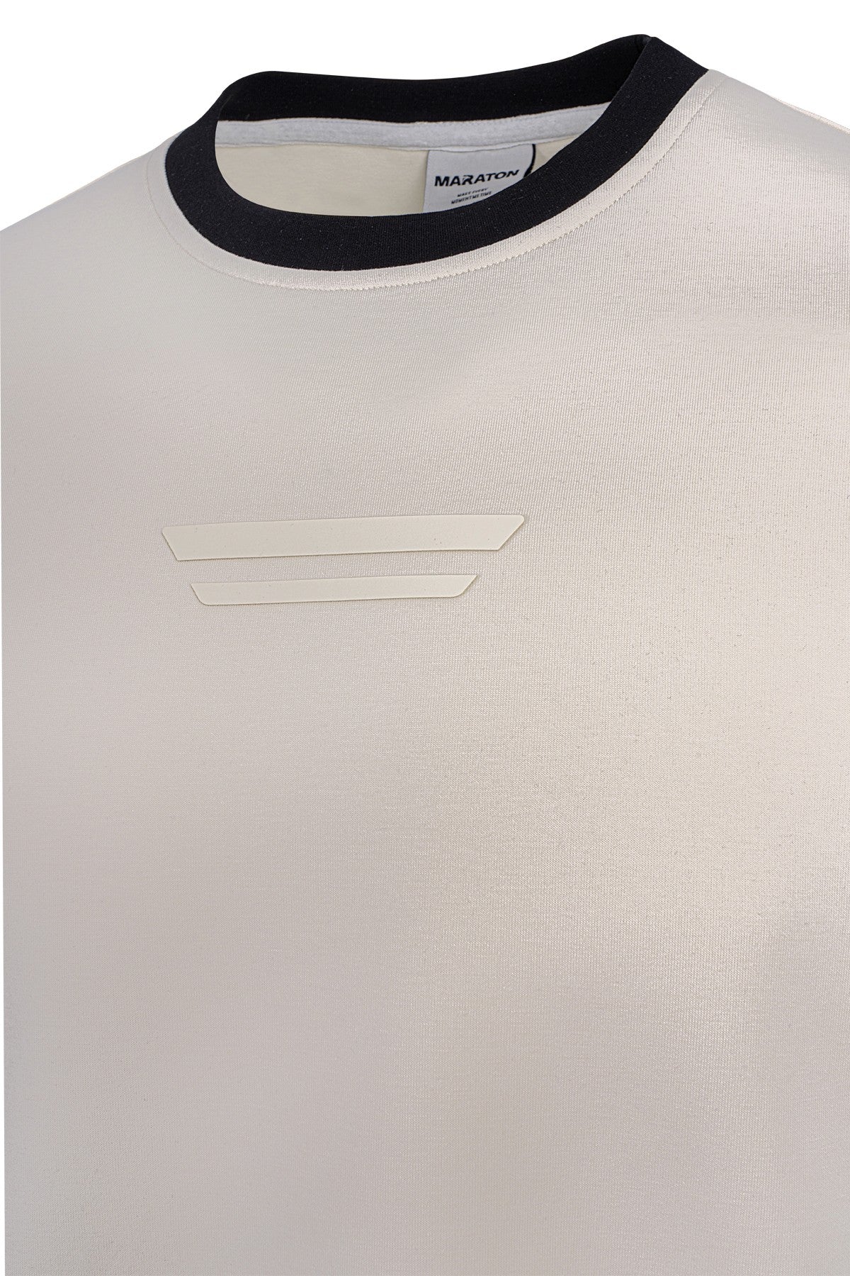 Relax-Fit Erkek Bisiklet Yaka Ekru Sweatshirt