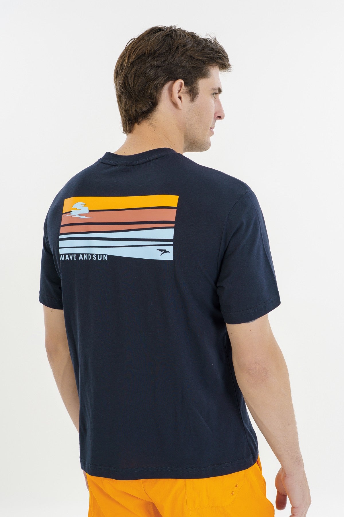 Boxy Erkek Bisiklet Yaka Lacivert T-shirt